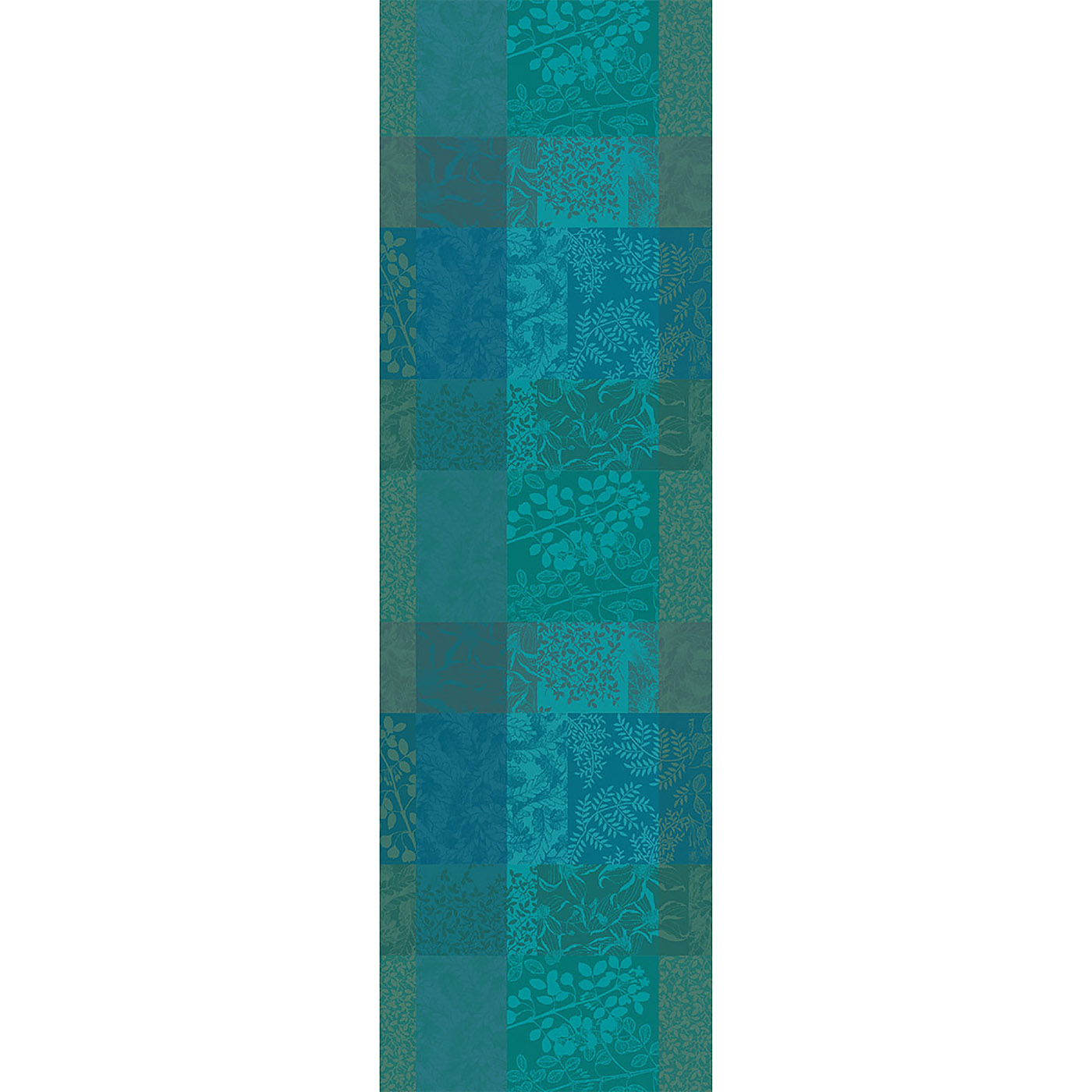 GARNIER-THIEBAUT Tischläufer MILLE RAMEAUX EMERAUDE 55 x 180 cm Baumwolle