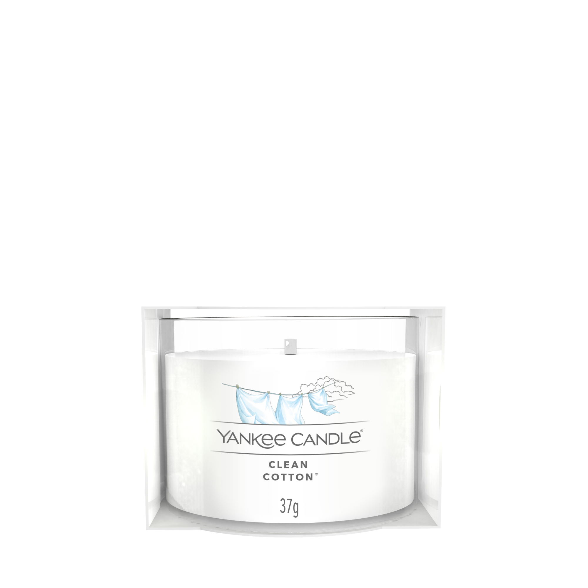 YANKEE CANDLE Glasvotivkerze CLEAN COTTON 37 g Duftkerze