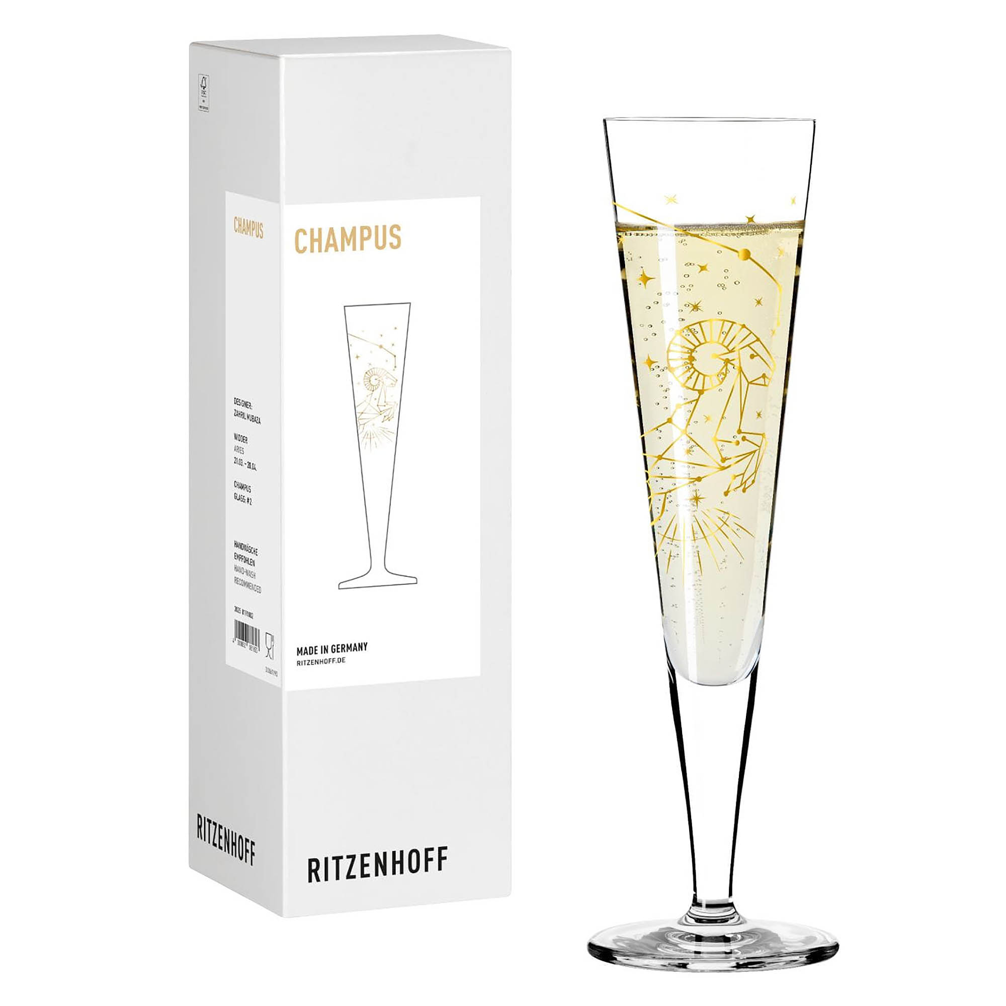 RITZENHOFF Champagne glass ASTRO # 2 - Aries Contents 205 ml