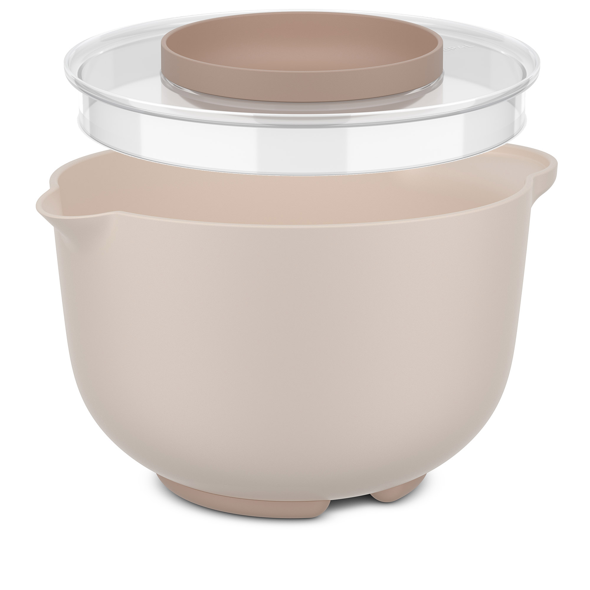 MEPAL Rührschüssel CHEF IT 3,0 Liter chalk (beige) mit Spritzschutz-Deckel