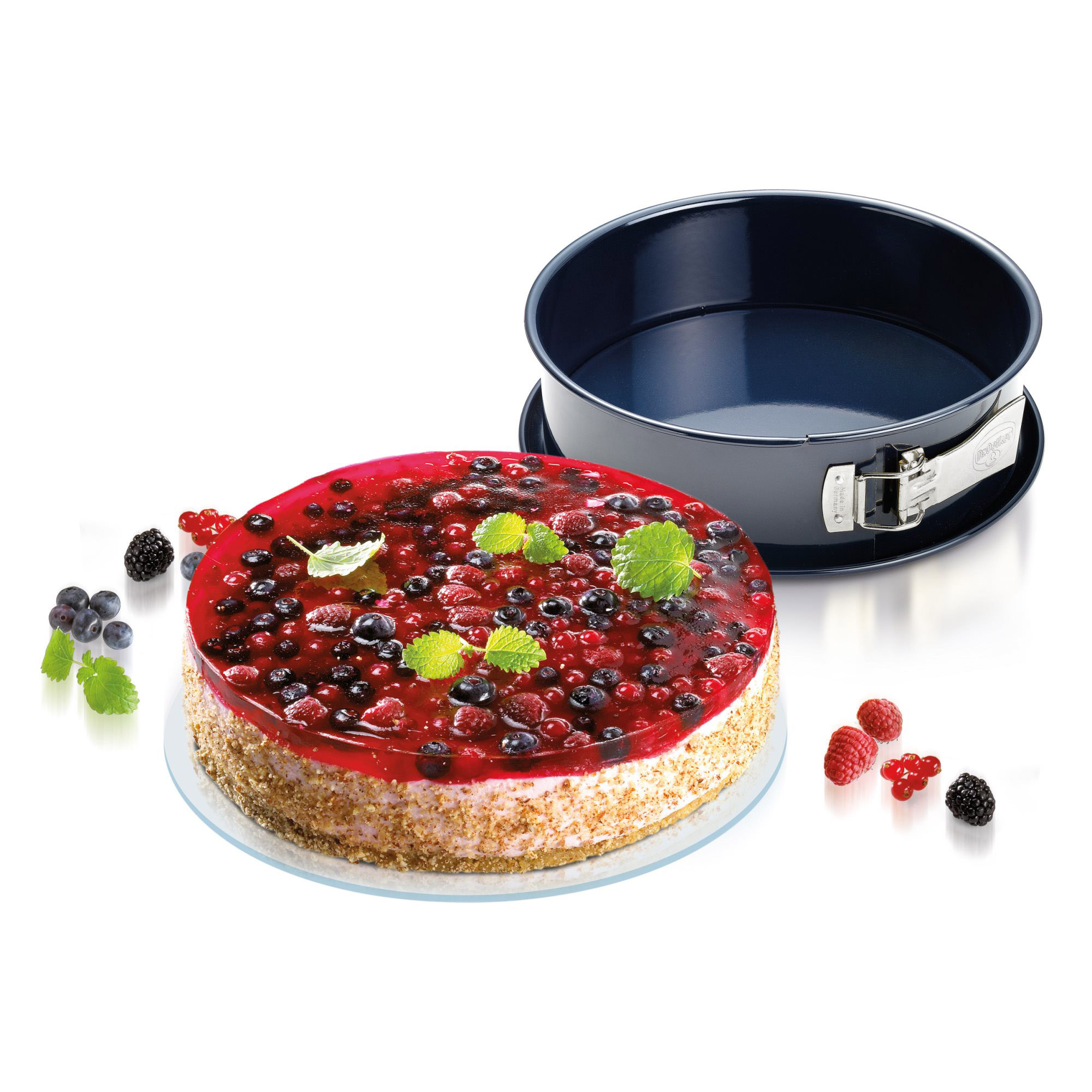 DR.OETKER Back-Liebe Emaille Springform 24 cm mit auslaufsicherem Boden