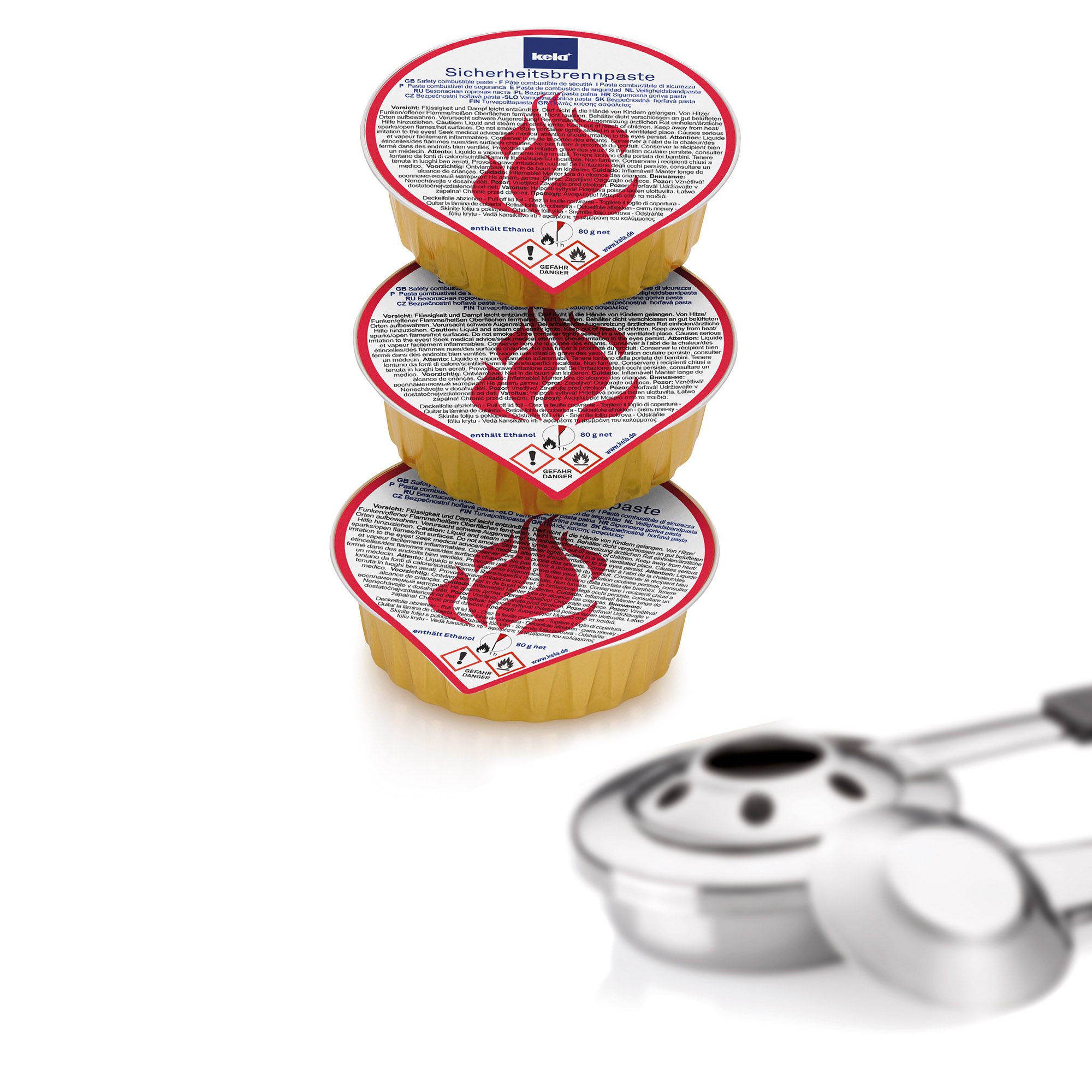 KELA Brennpaste 3er-Set MAGMA für Fondue 3 x 80 g