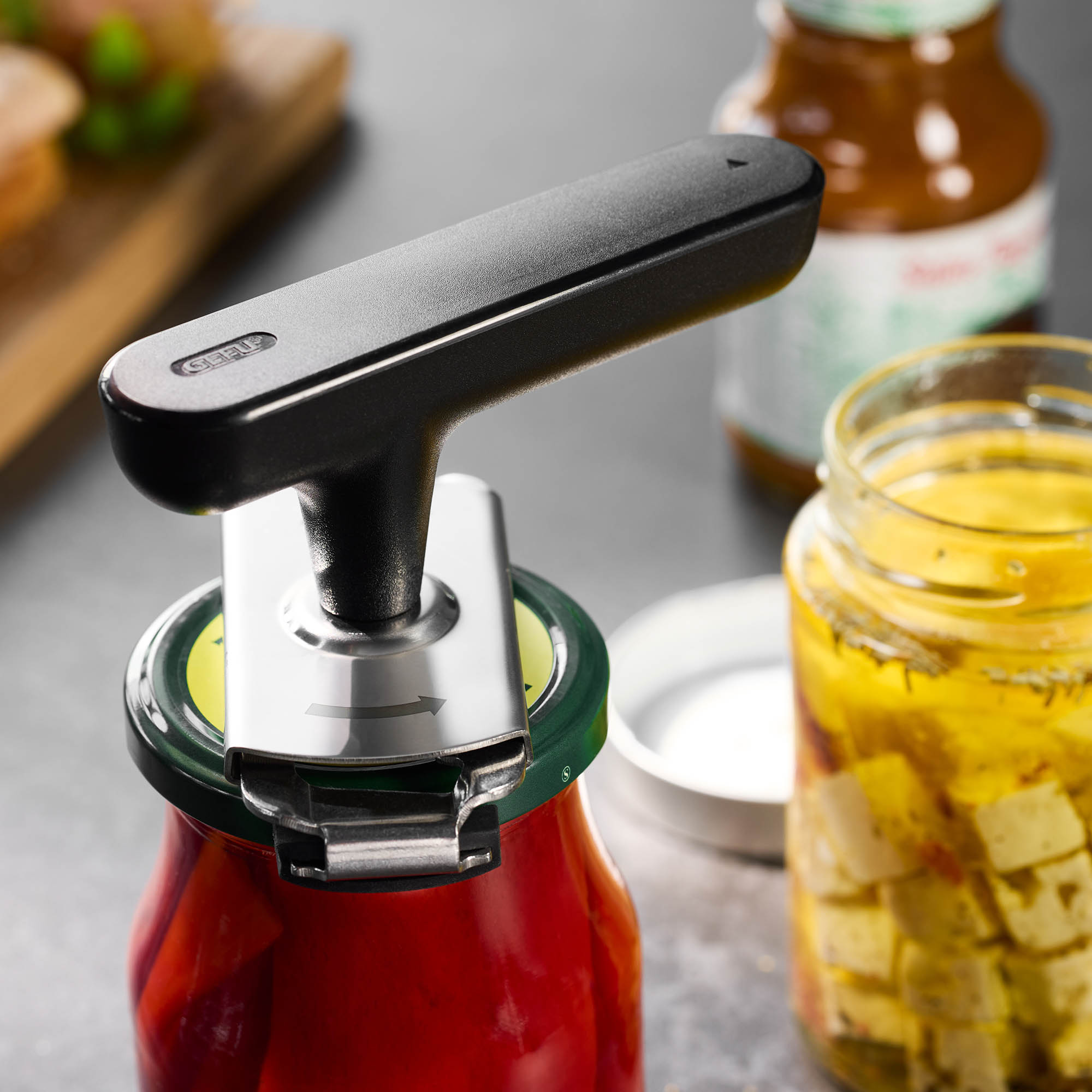 GEFU Glasdeckelöffner Schraubdeckelöffner CLIXO Glasöffner