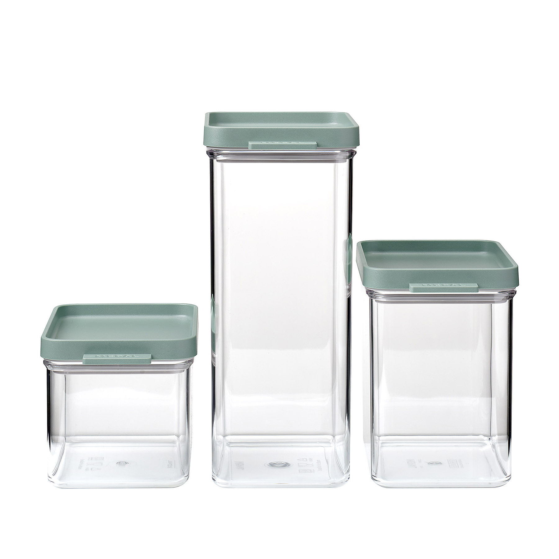 MEPAL Vorratsdosen Set OMNIA 3-teilig transparent Deckel nordic sage