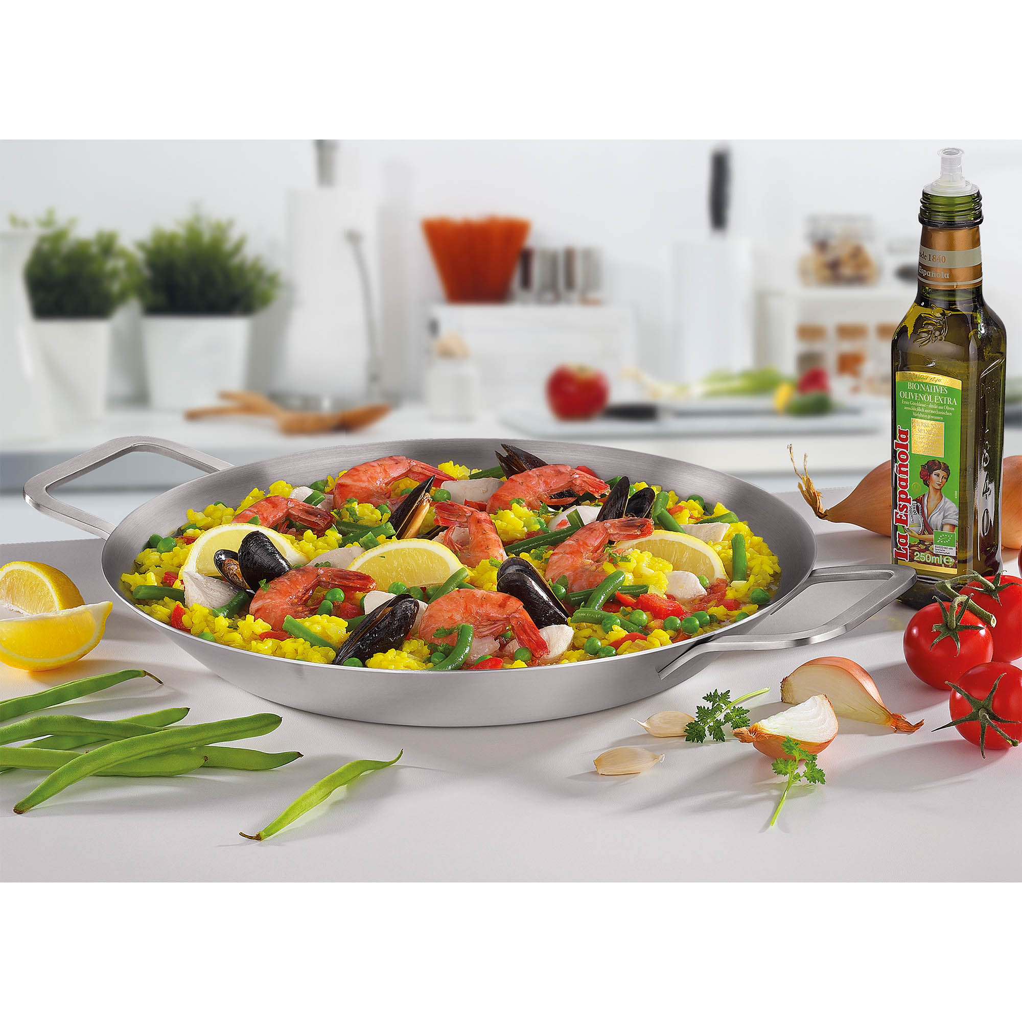 SPRING paella pan MARBELLA stainless steel 34 cm INDUCTION