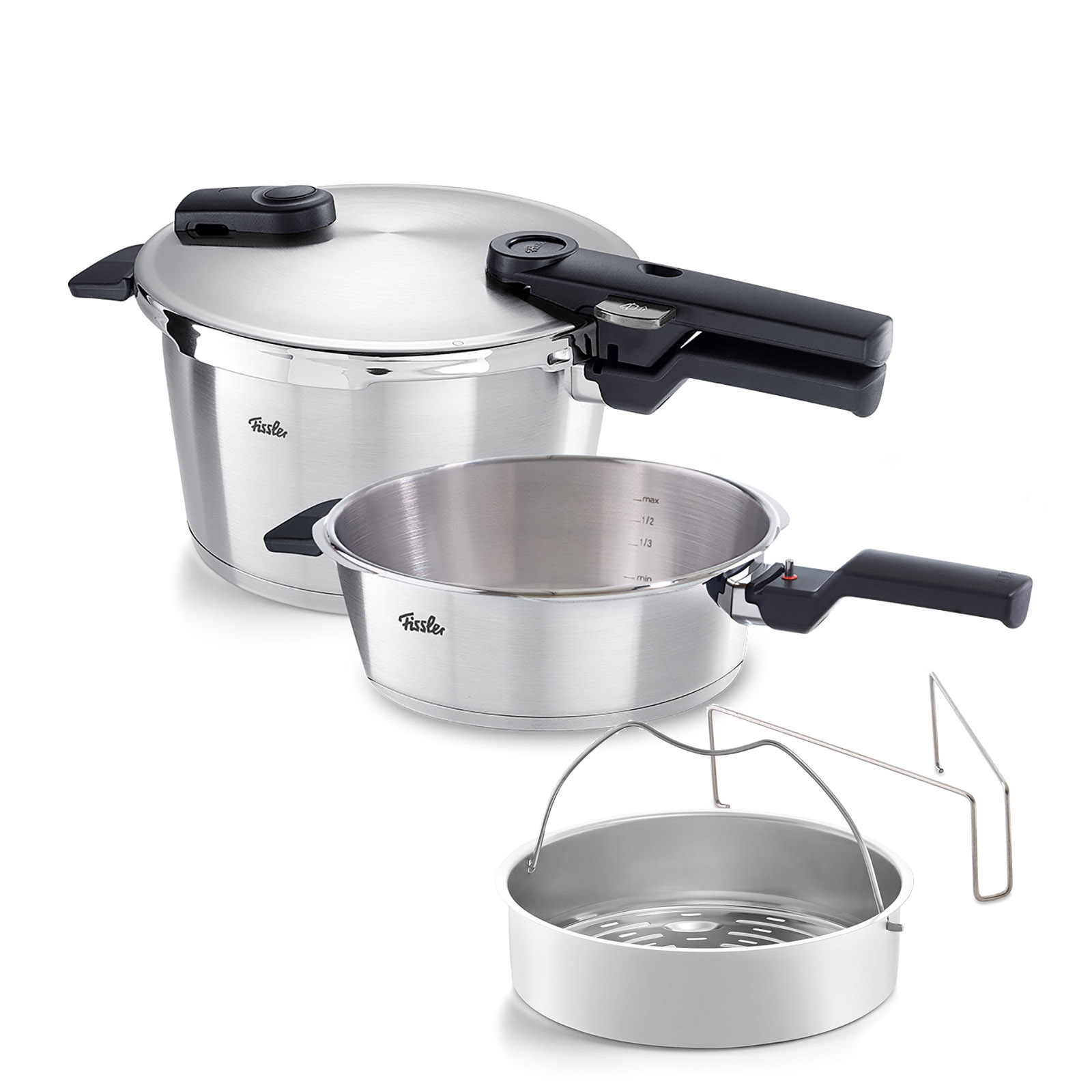 FISSLER Schnellkochtopf-Set VITAQUICK PREMIUM 22 cm 4,5 + 2,5 Liter mit Einsatz