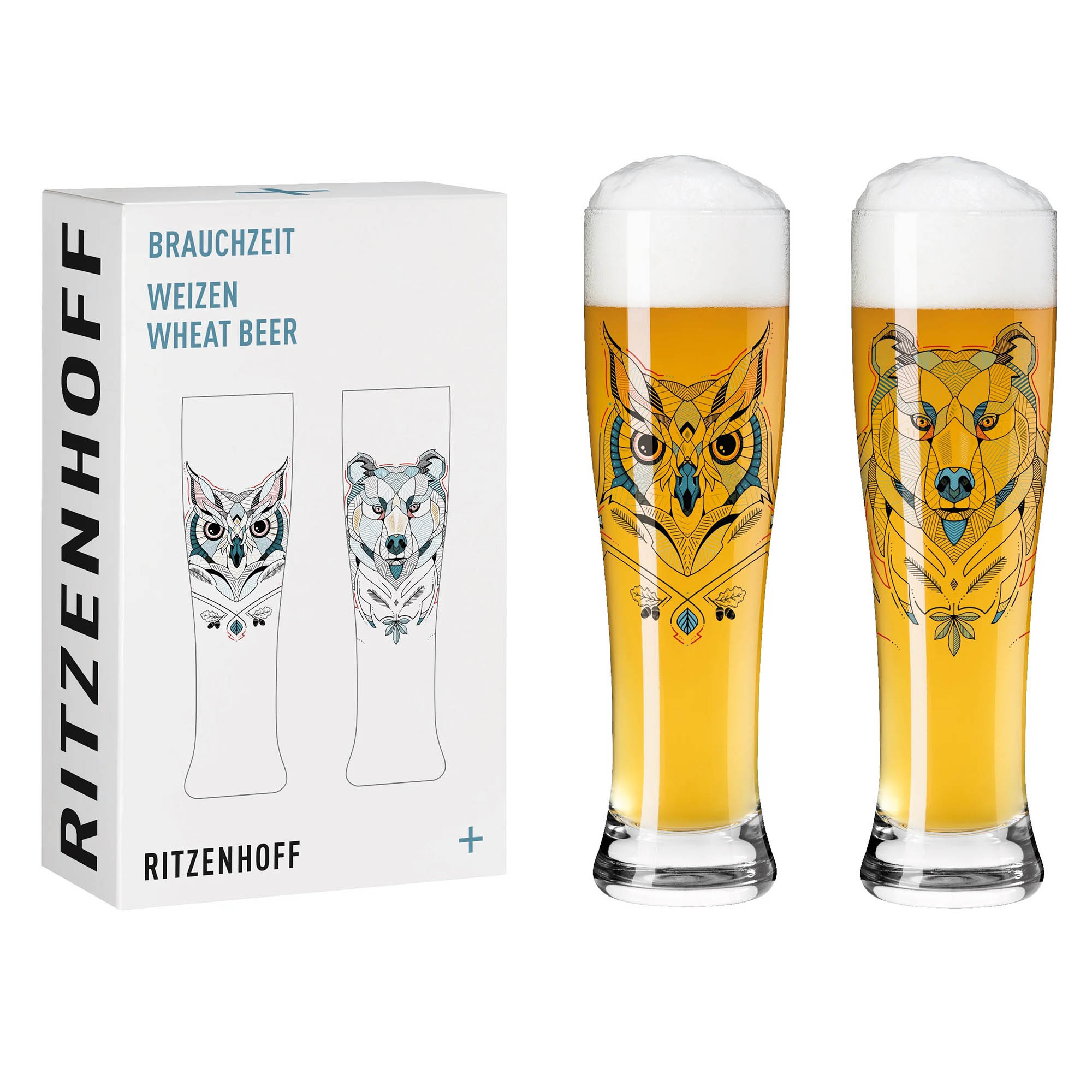 RITZENHOFF wheat beer glass wheat beer glass BRAUCHZEIT #1 / #2 Set of 2 pieces 646 ml each