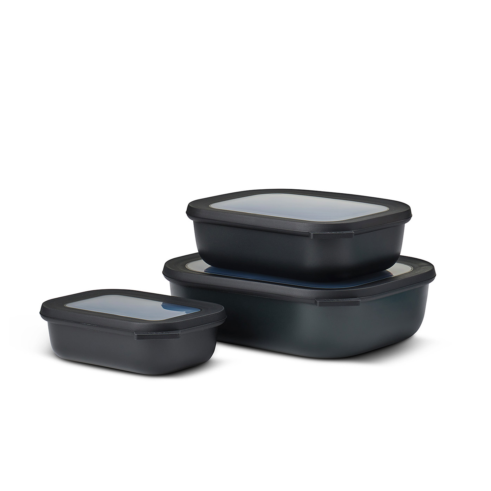 MEPAL Multischüssel-Set CIRQULA 3-teilig rechteckig flach nordic black