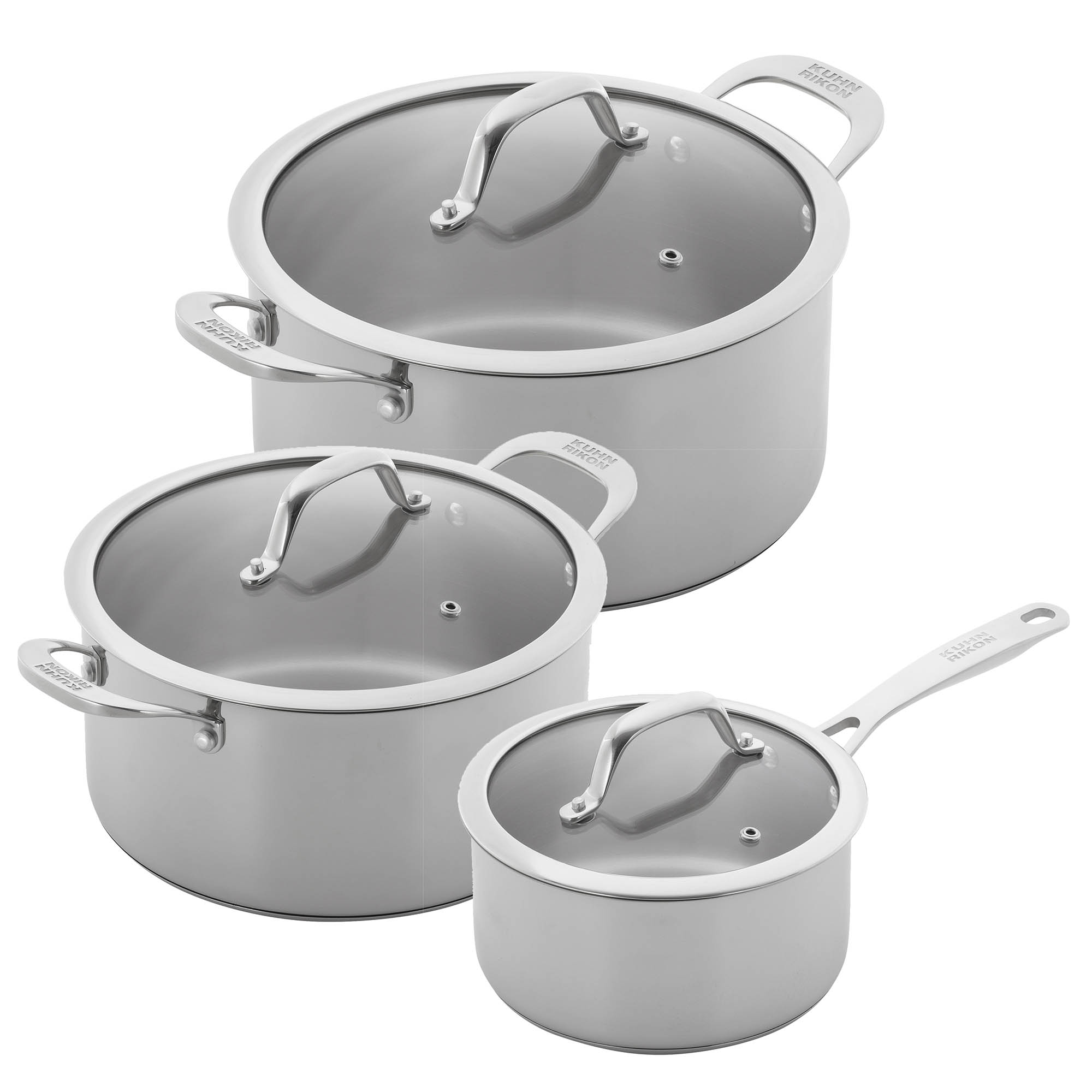 KUHN RIKON Kochtopf-Set ALLROUND 3 teilig Glasdeckel INDUKTION