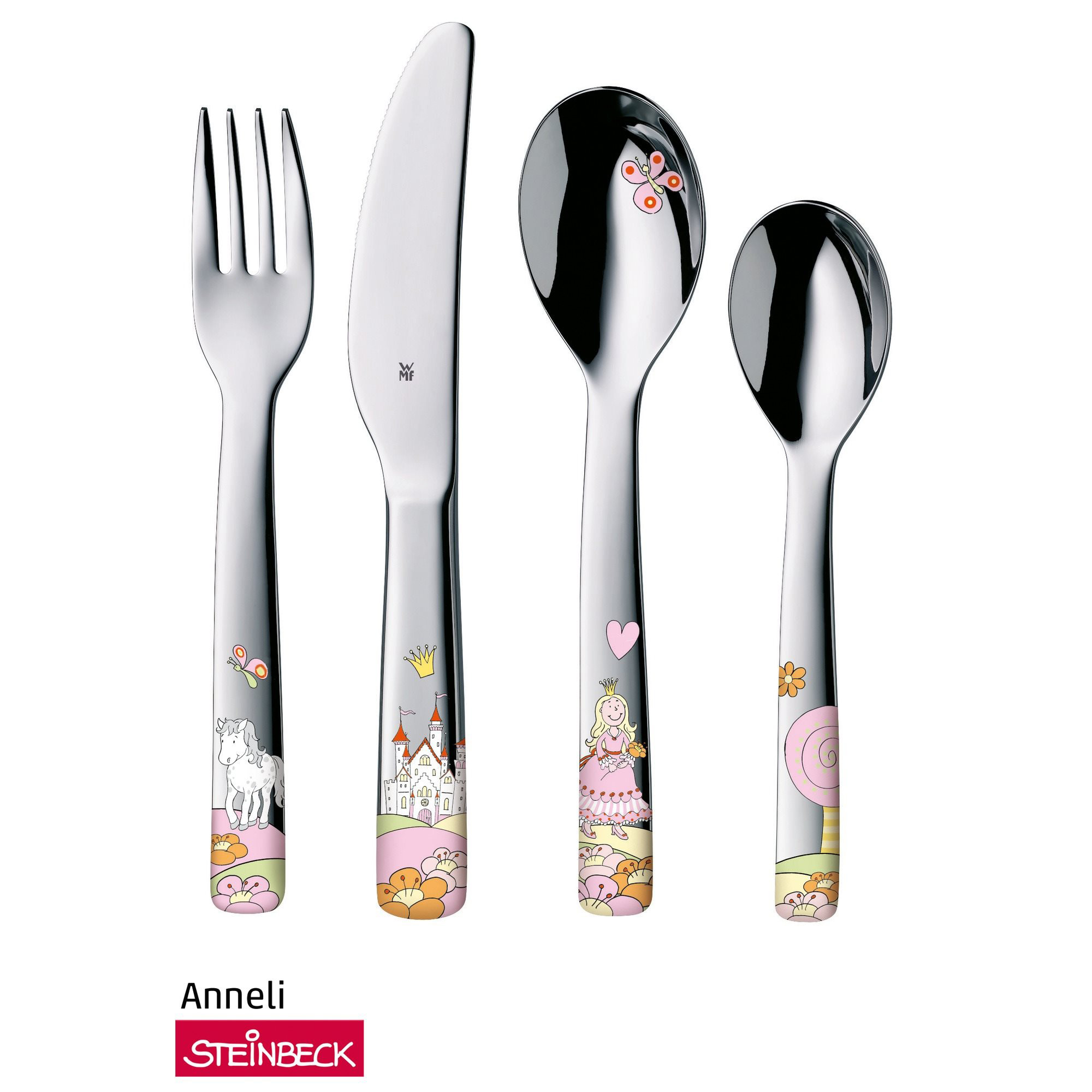 WMF Kinderbesteck PRINZESSIN ANNELI Set 4 teilig aus Cromargan