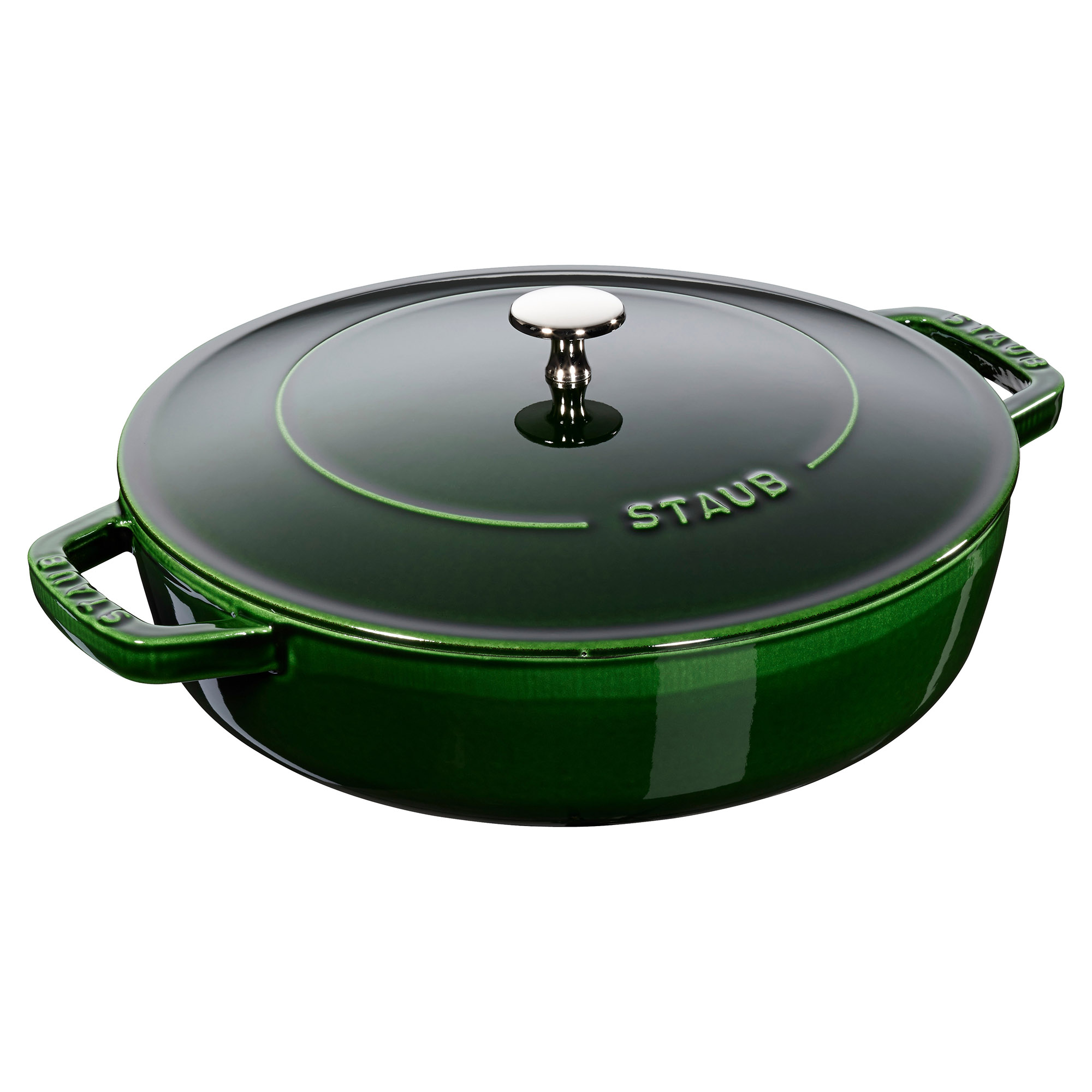 STAUB France Bräter CHISTERA 28 cm 3,7 Liter Gusseisen rund basilkumgrün