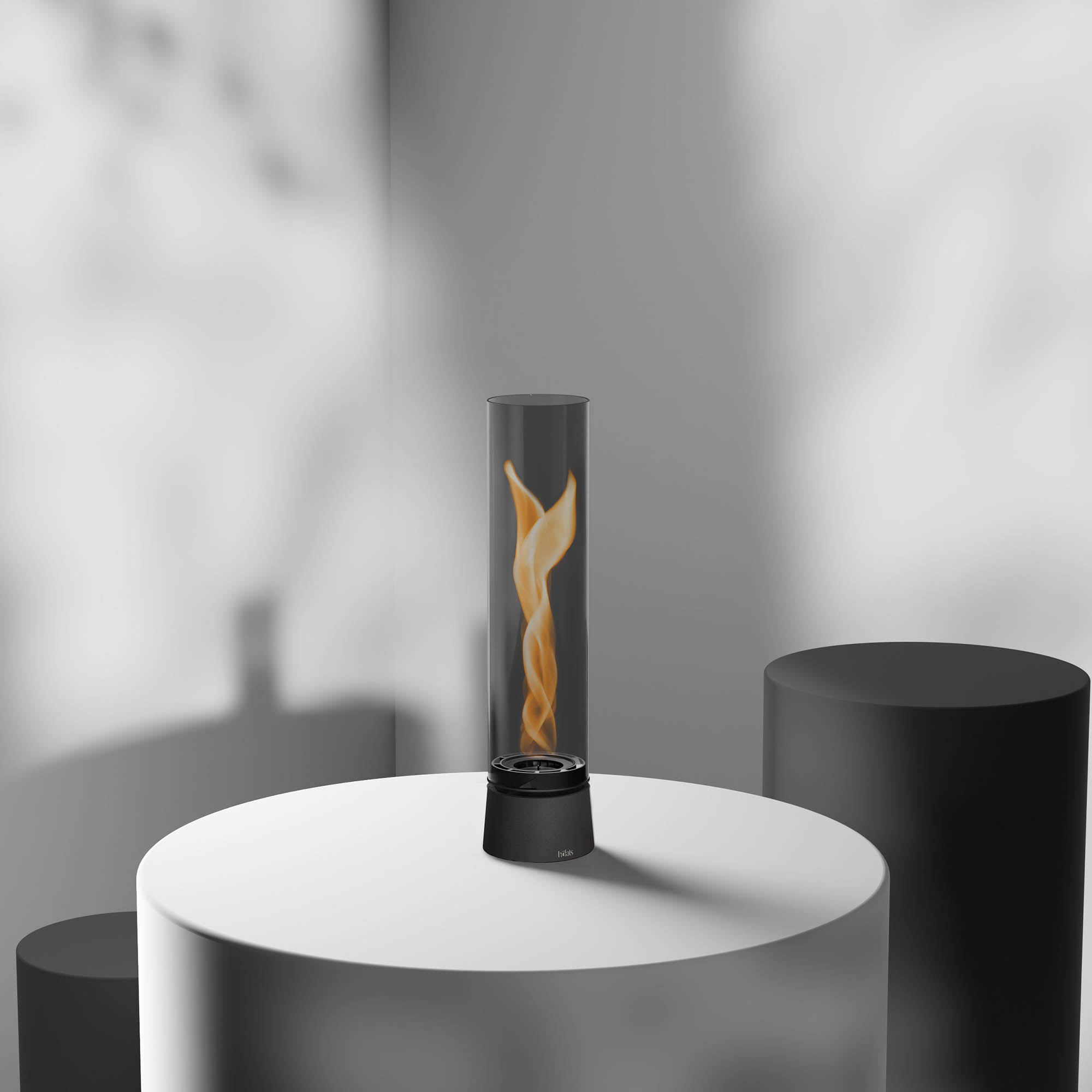 HÖFATS Tischfeuer SPIN air 900 all black mit Bio-Burner Windlicht Tischkamin