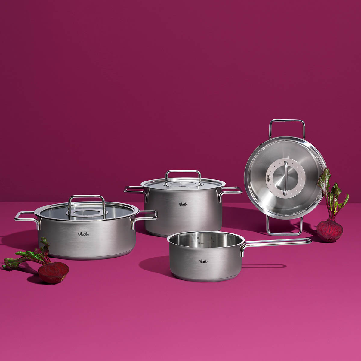 FISSLER Pure Collection 5-piece cookware set with metal lids – INDUCTION