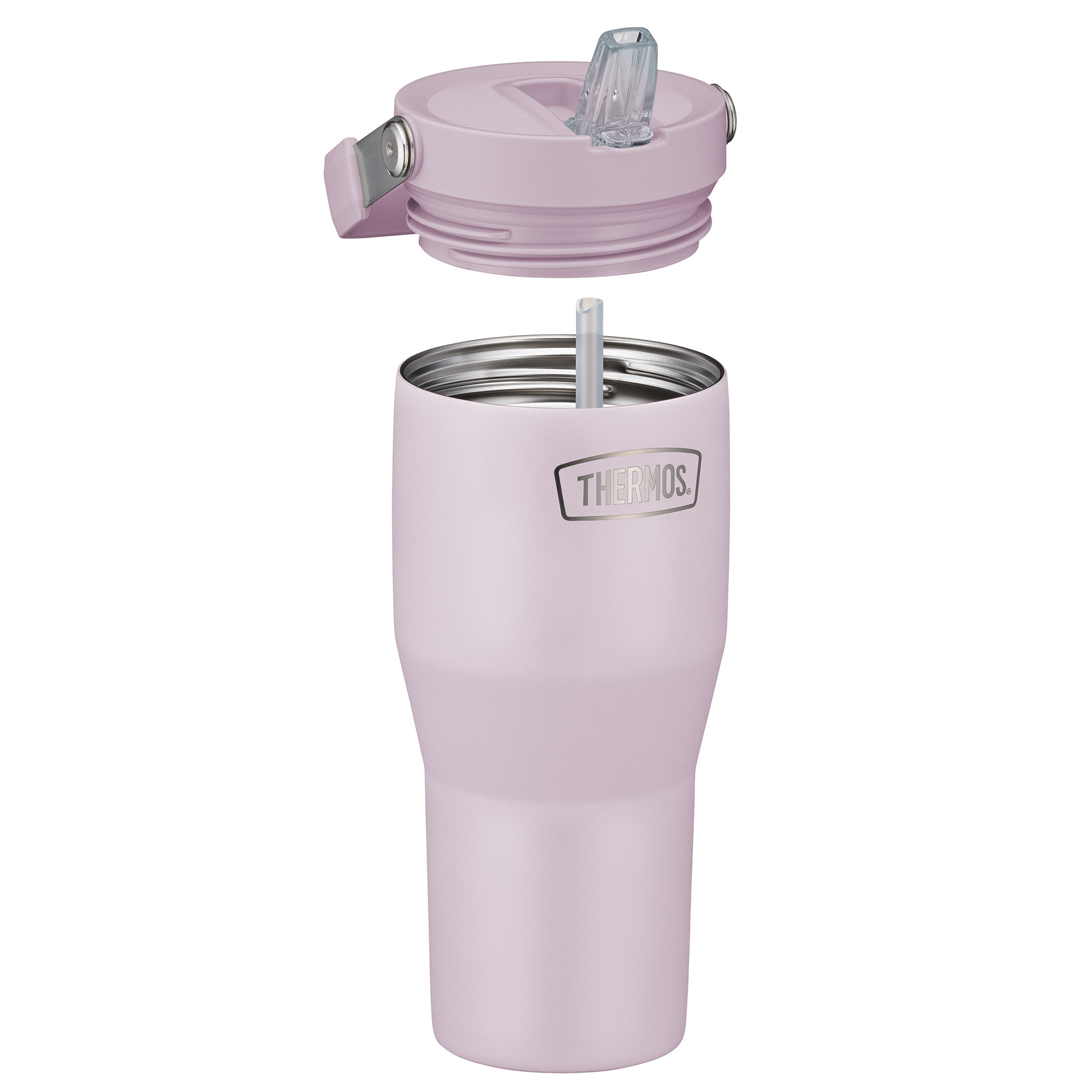 THERMOS REFRESHING FLIP STRAW Insulated Travel Mug, 0.85 litres, stainless steel, lavender