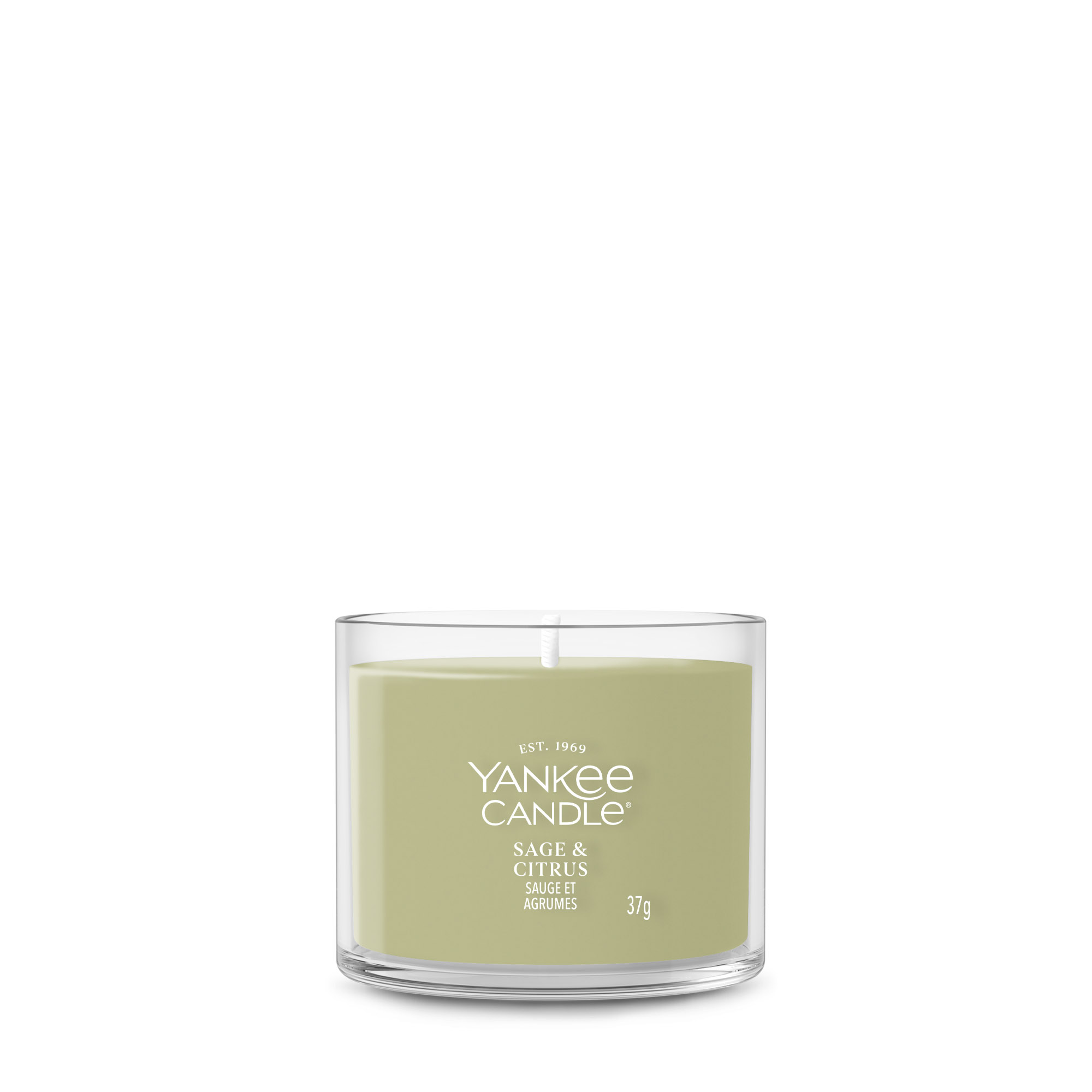 YANKEE CANDLE Glasvotivkerze SAGE & CITRUS 37 g Duftkerze