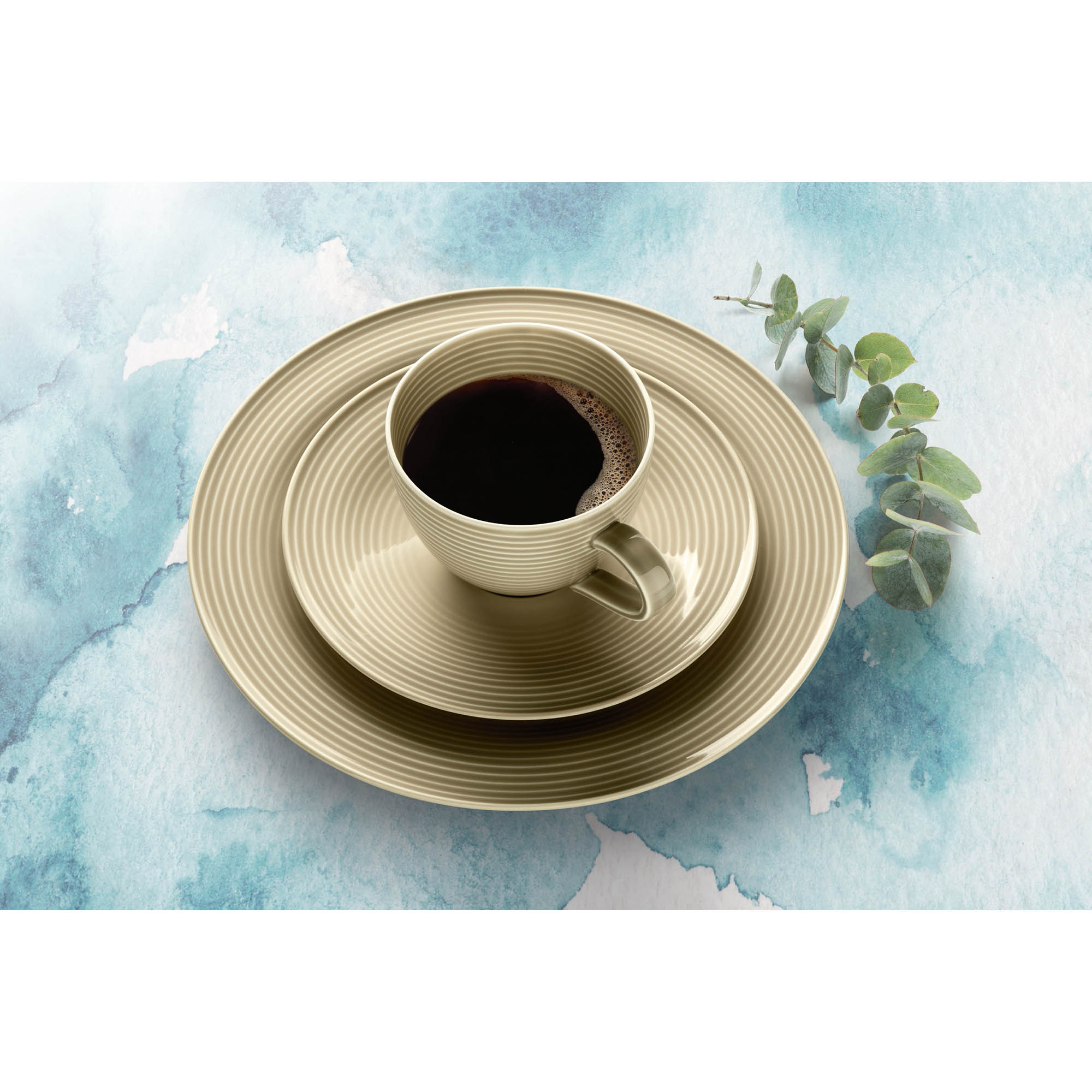 Seltmann Weiden Beat Sand Beige Coffee Service 18 Piece, Dinnerware Set