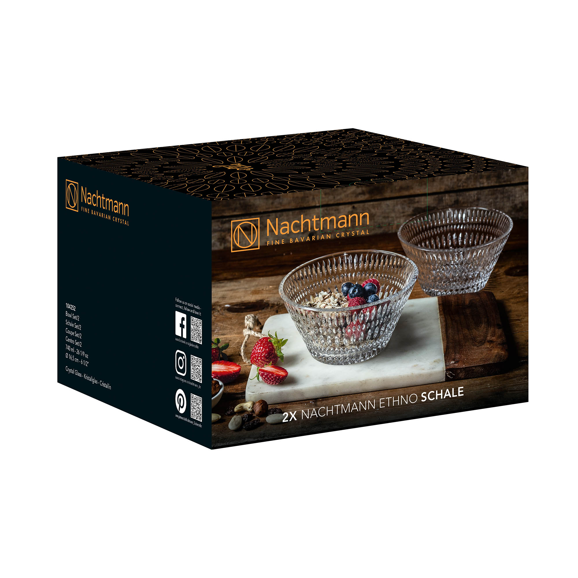 NACHTMANN Serie ETHNO Schale 16,5 cm 740 ml Set mit 2 Stück