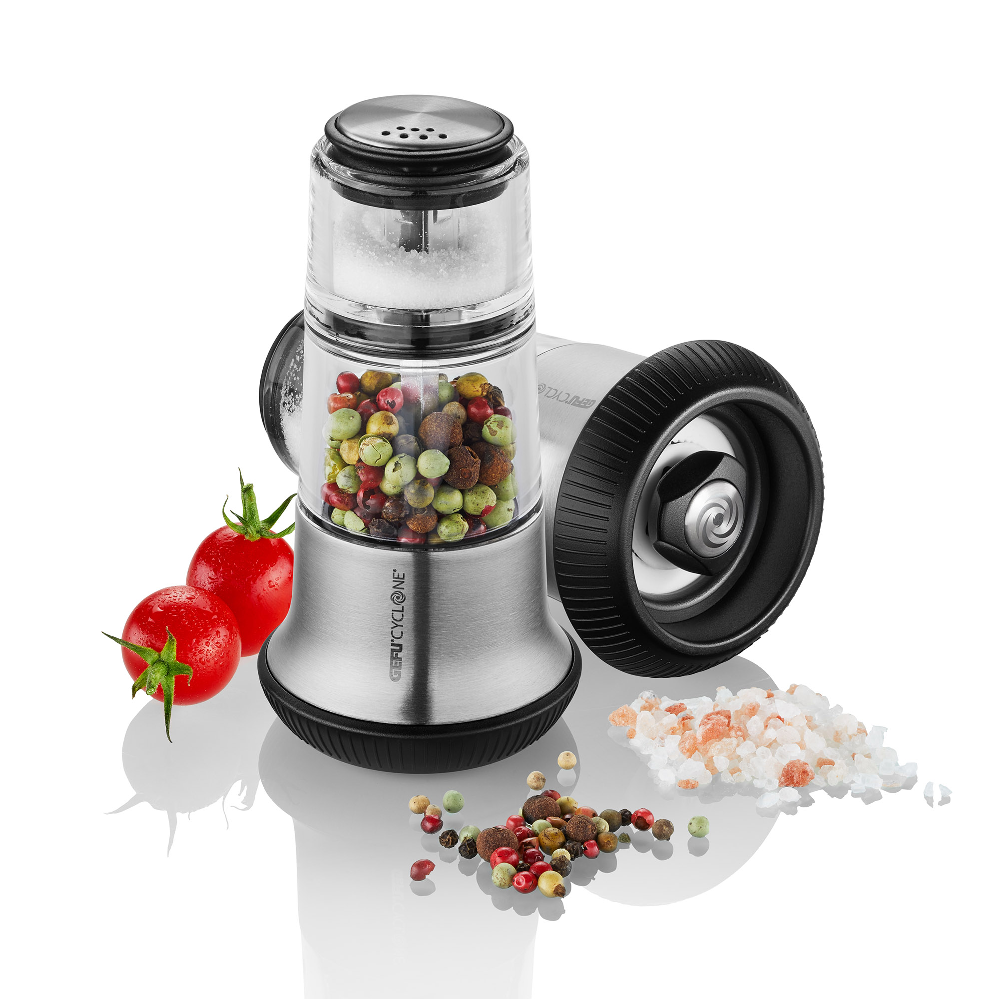 GEFU Pfeffermühle mit Salzstreuer X-PLOSION Edelstahl 10,8 cm