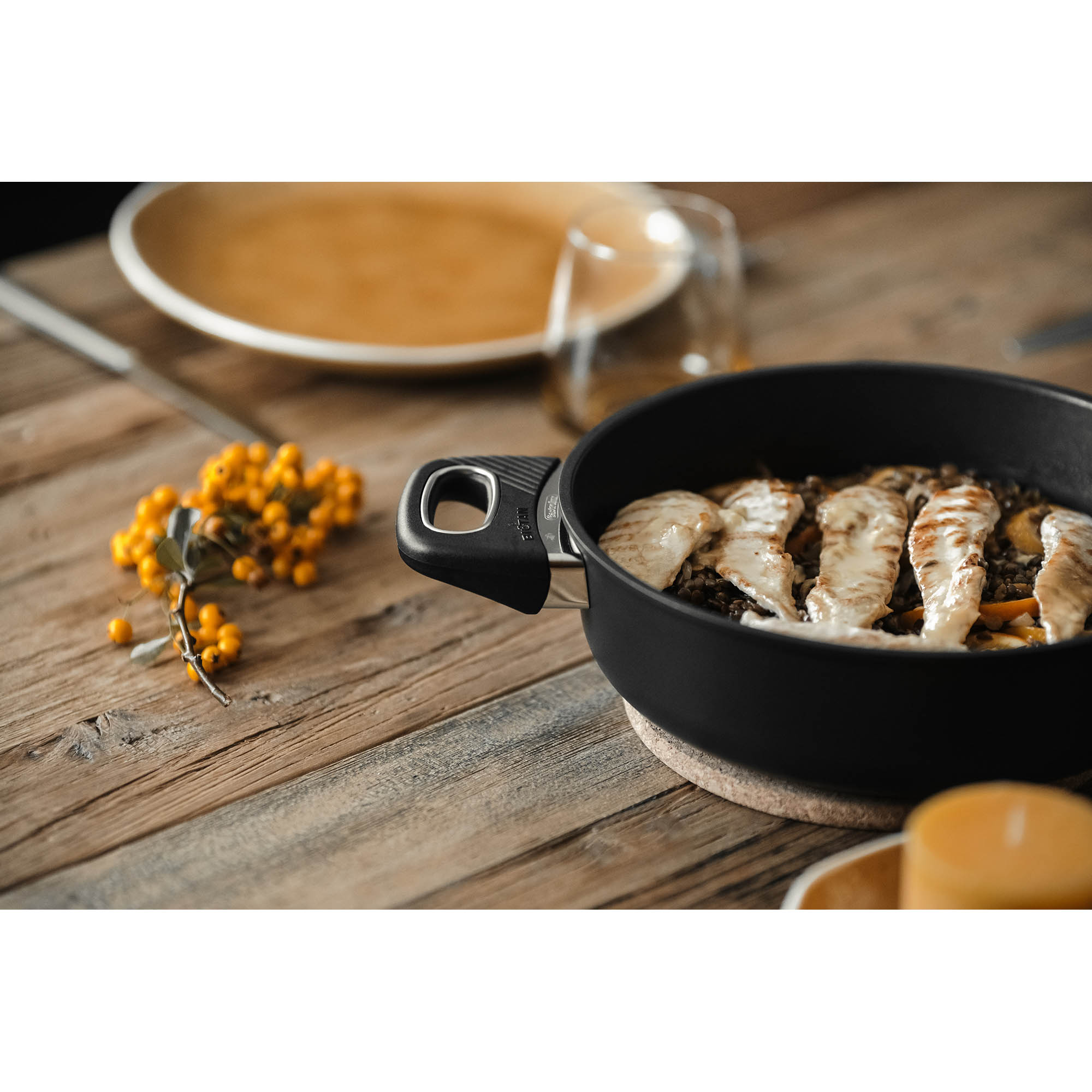 GASTROLUX Guss Bratentopf BIOTAN PLUS 24 cm 3,5 Liter INDUKTION