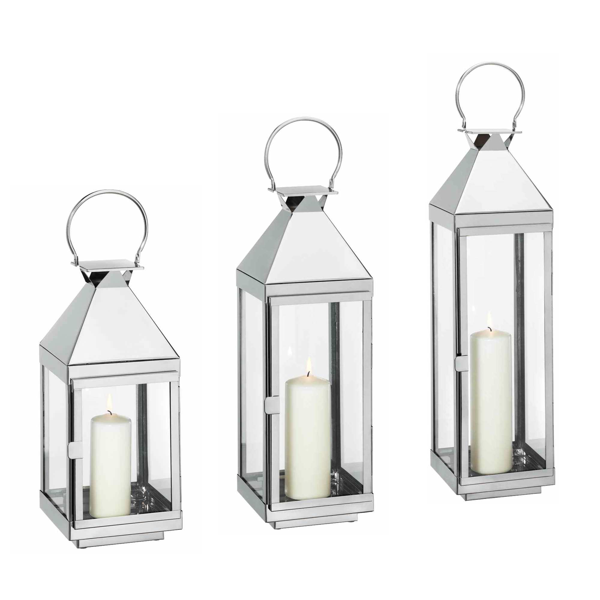 CILIO Edelstahl Laterne VILLA 16 x 16 x 45 cm