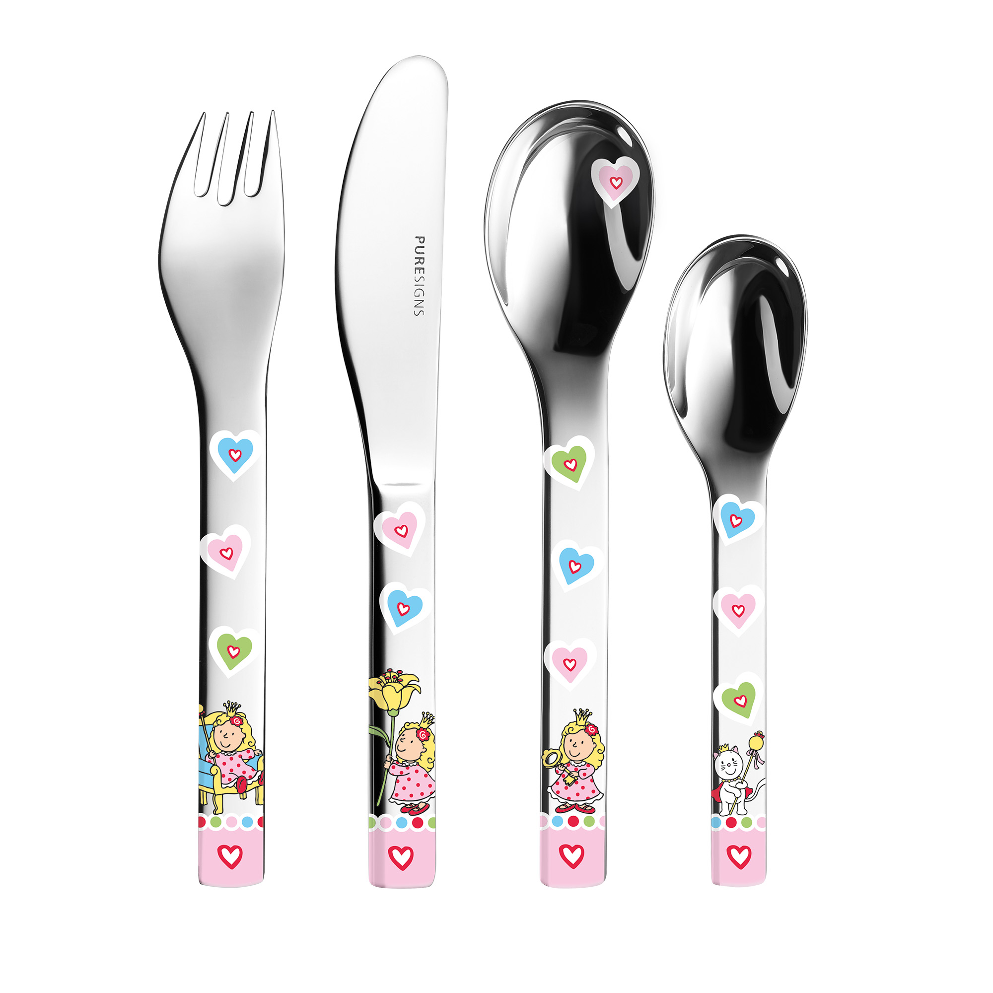 PURESIGNS Kinderbesteck ONE Nelia Set 4-teilig