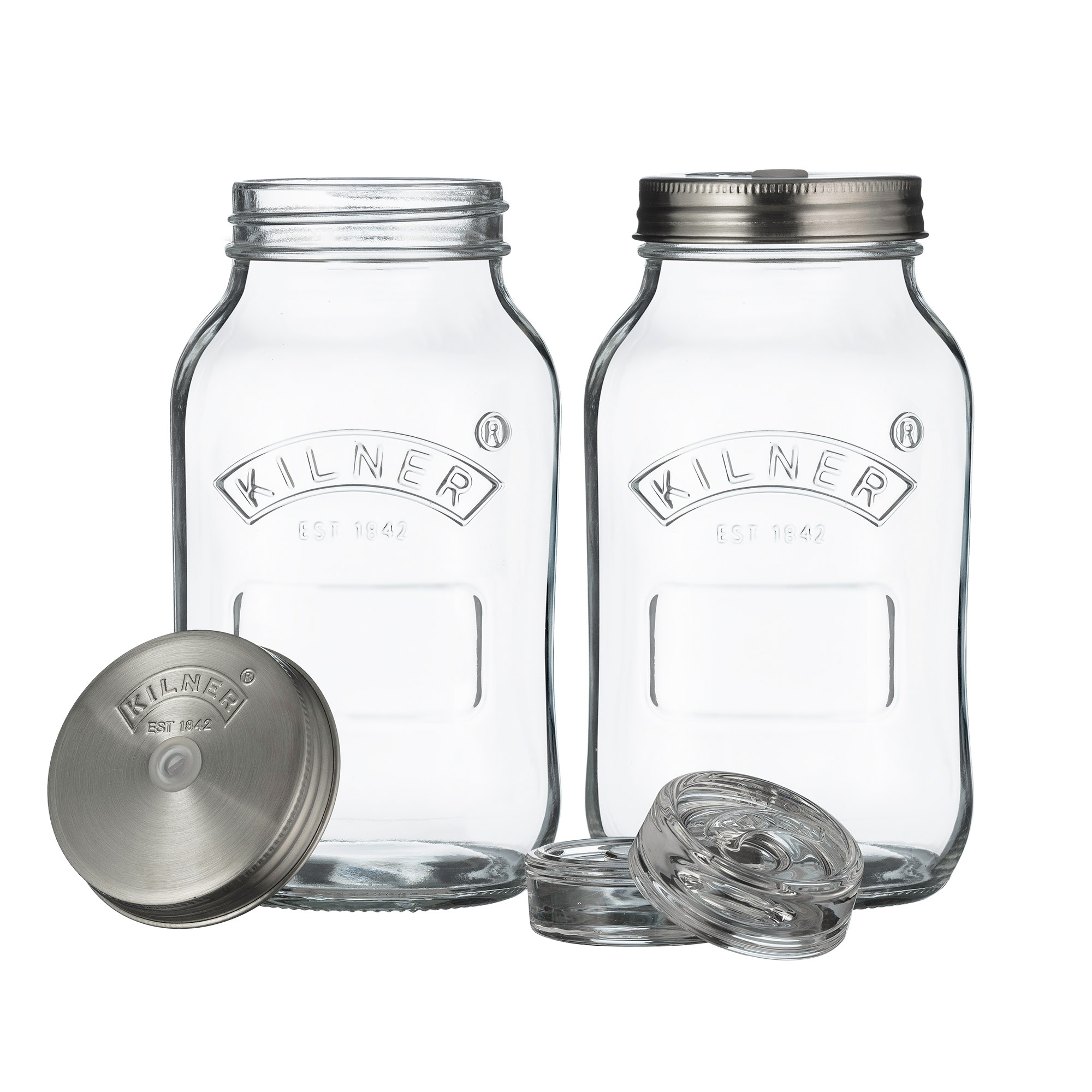 KILNER Fermentier-Set 2 x 1 Liter Glas mit Zubehör