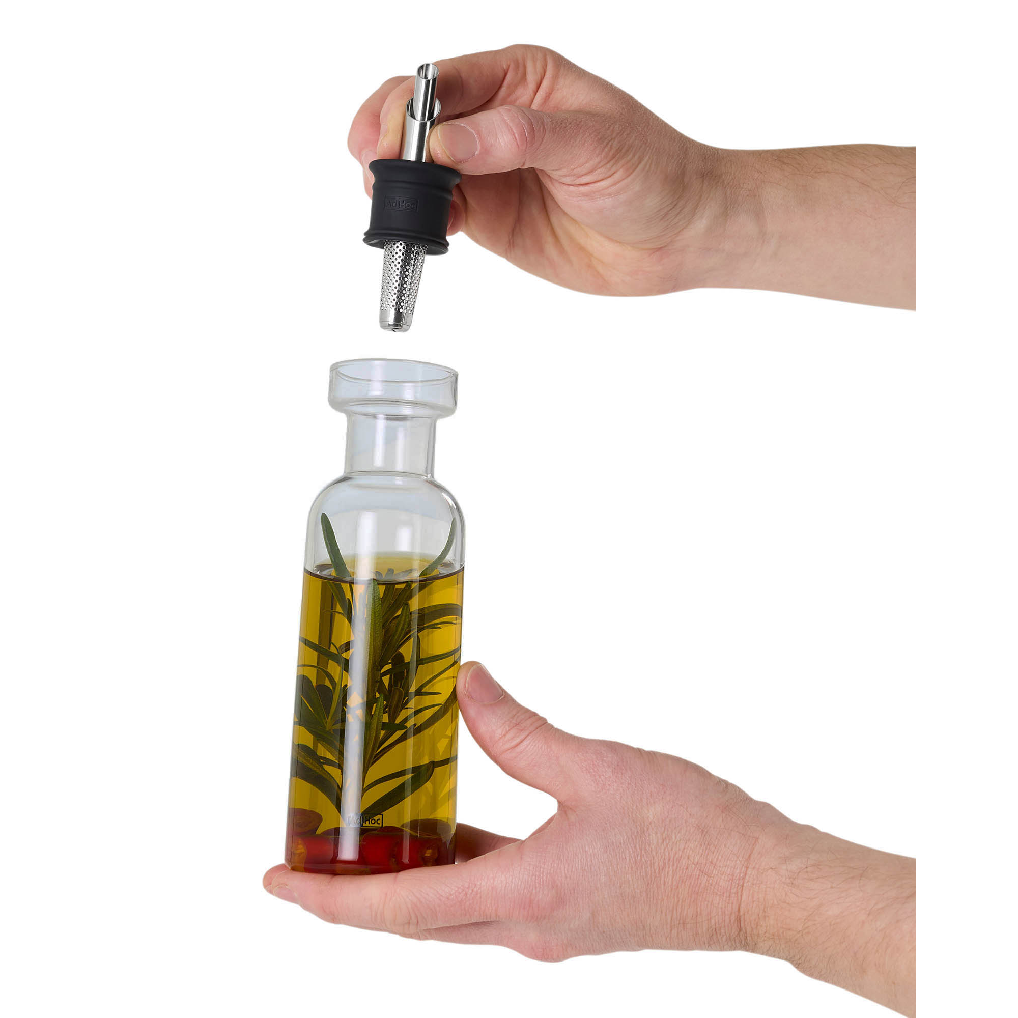 AdHoc Ölspender Essigspender AROMA POUR grey tropffreies Ausgießen 500 ml