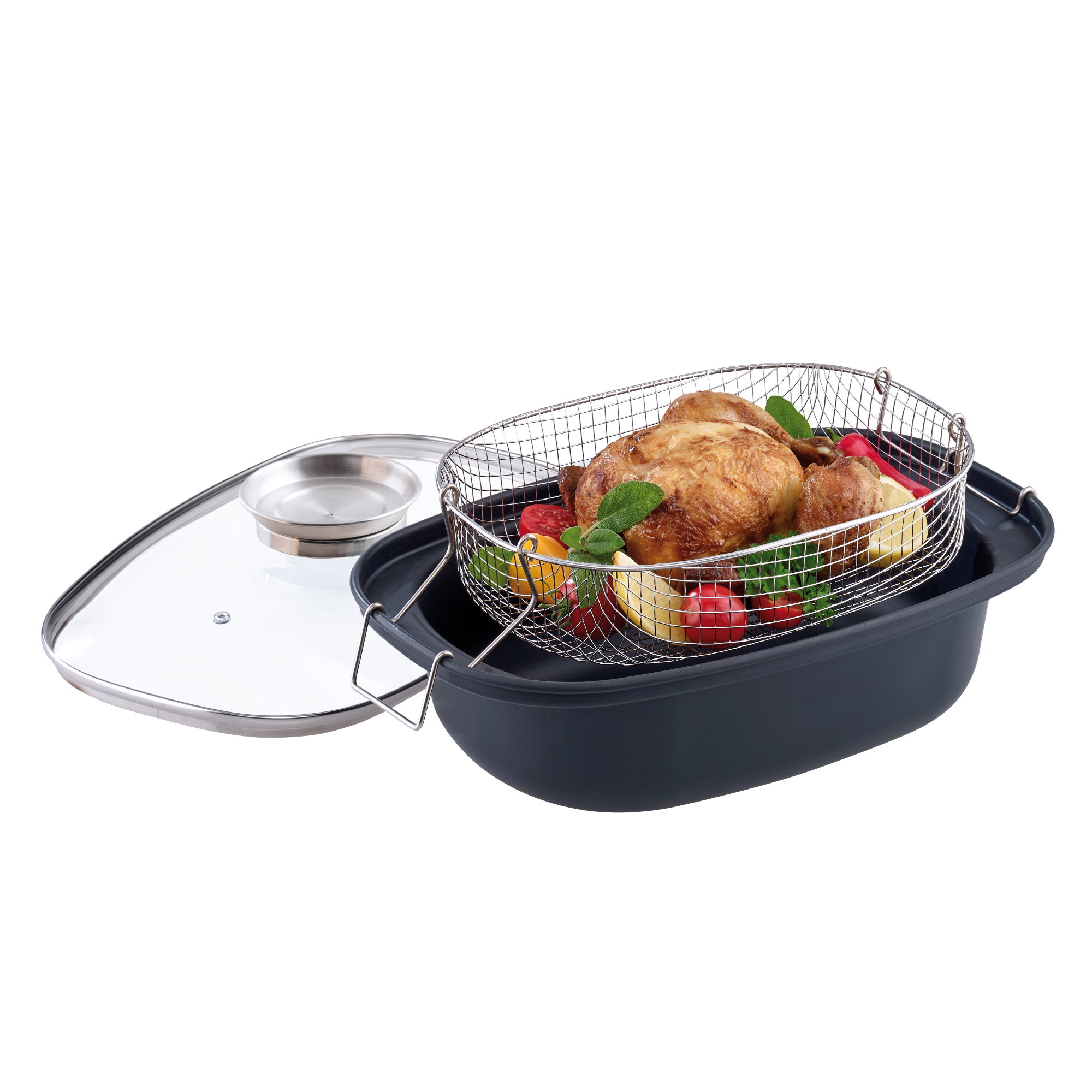 GSW Aromabräter mit Drahteinsatz 39 x 25 cm - 4 Liter