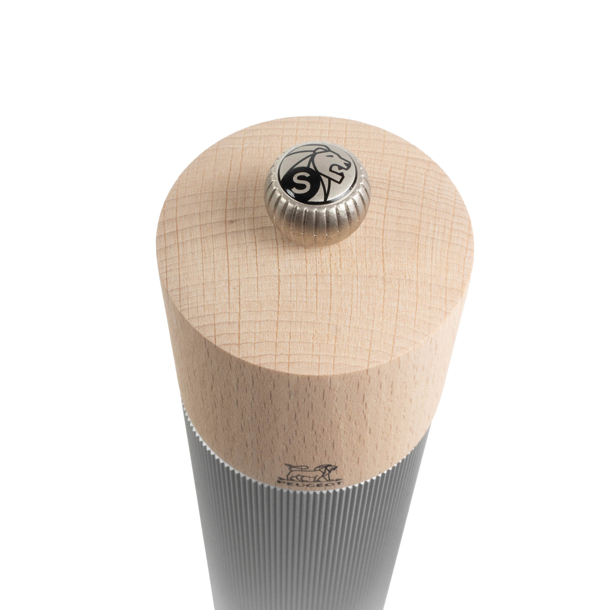 PEUGEOT Salzmühle LINE 22 cm Aluminium hell Holz natur mit ZIRLION-Mahlwerk