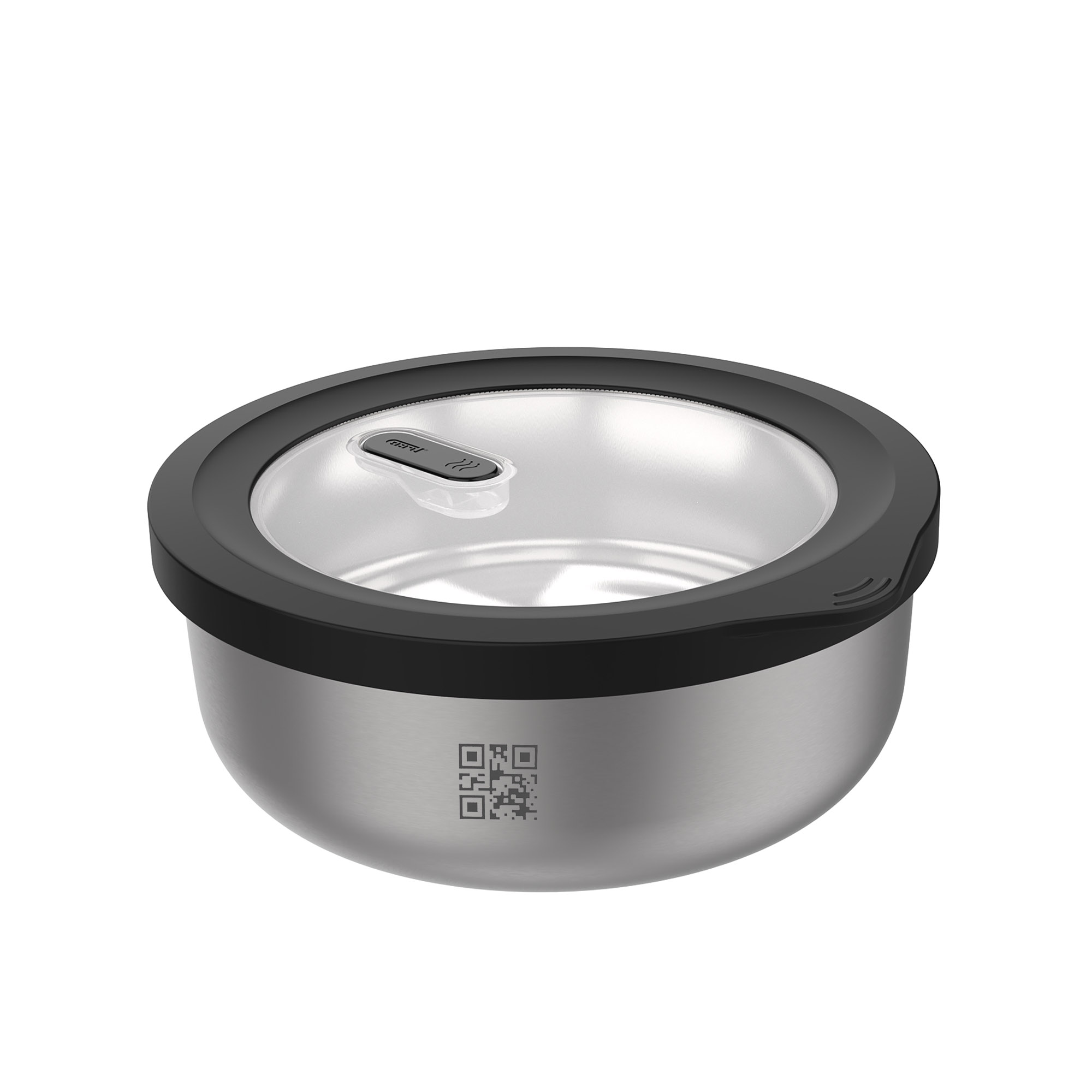 GEFU Frischhaltedose PROVIDO 0,5 Liter rund aus Edelstahl mikrowellentauglich