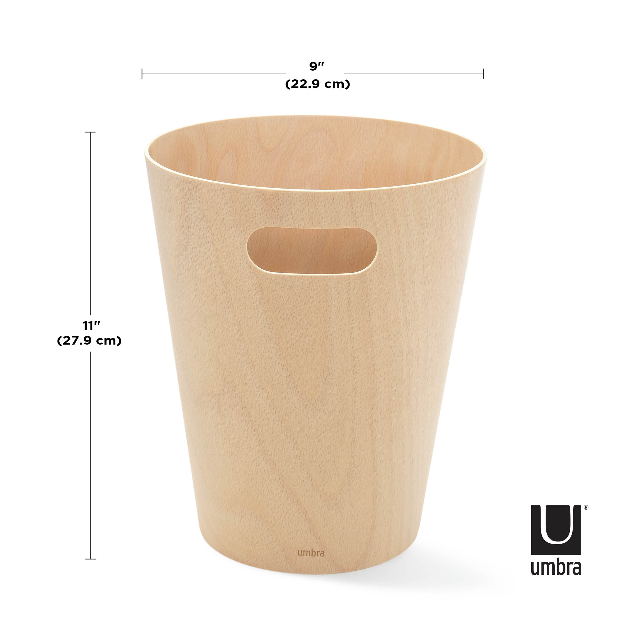 UMBRA waste bin WOODROW waste bin 7.5 litres natural wood