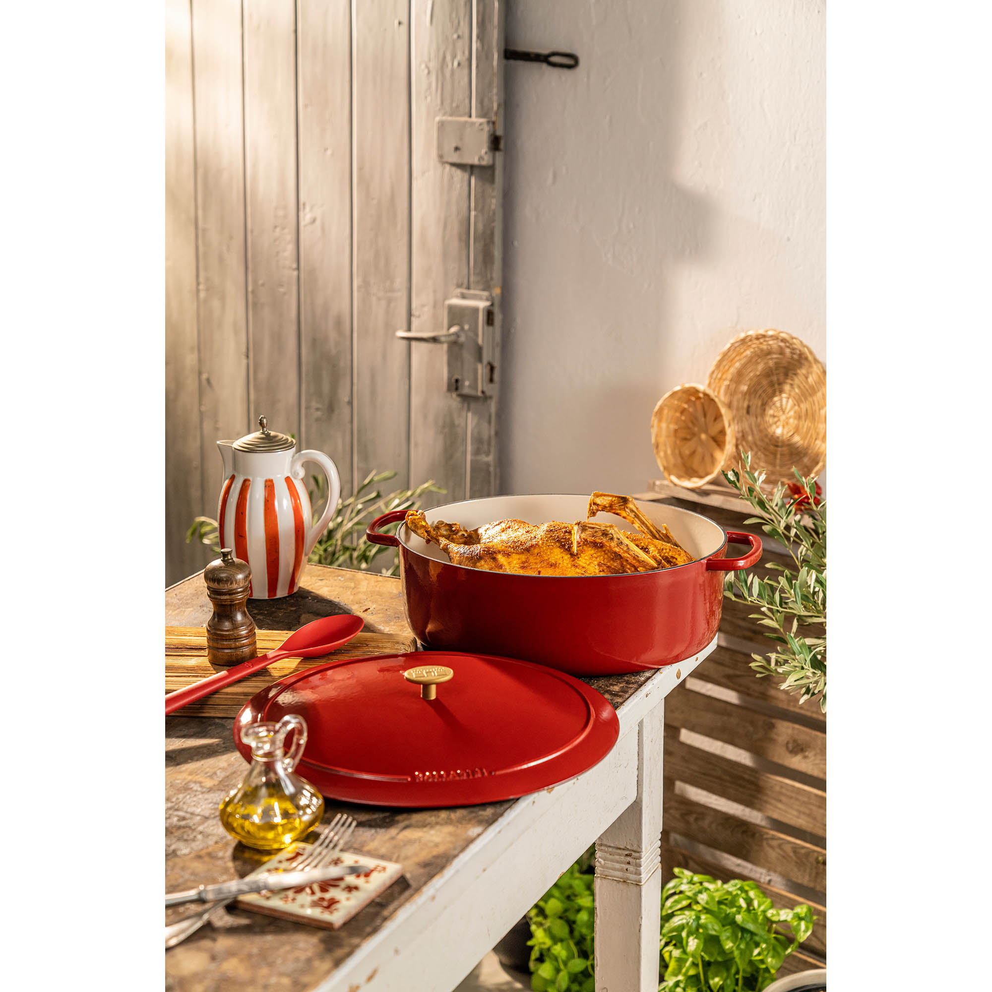 BALLARINI Cocotte BELLAMONTE 33 cm oval 6.5 litre cast iron roaster red