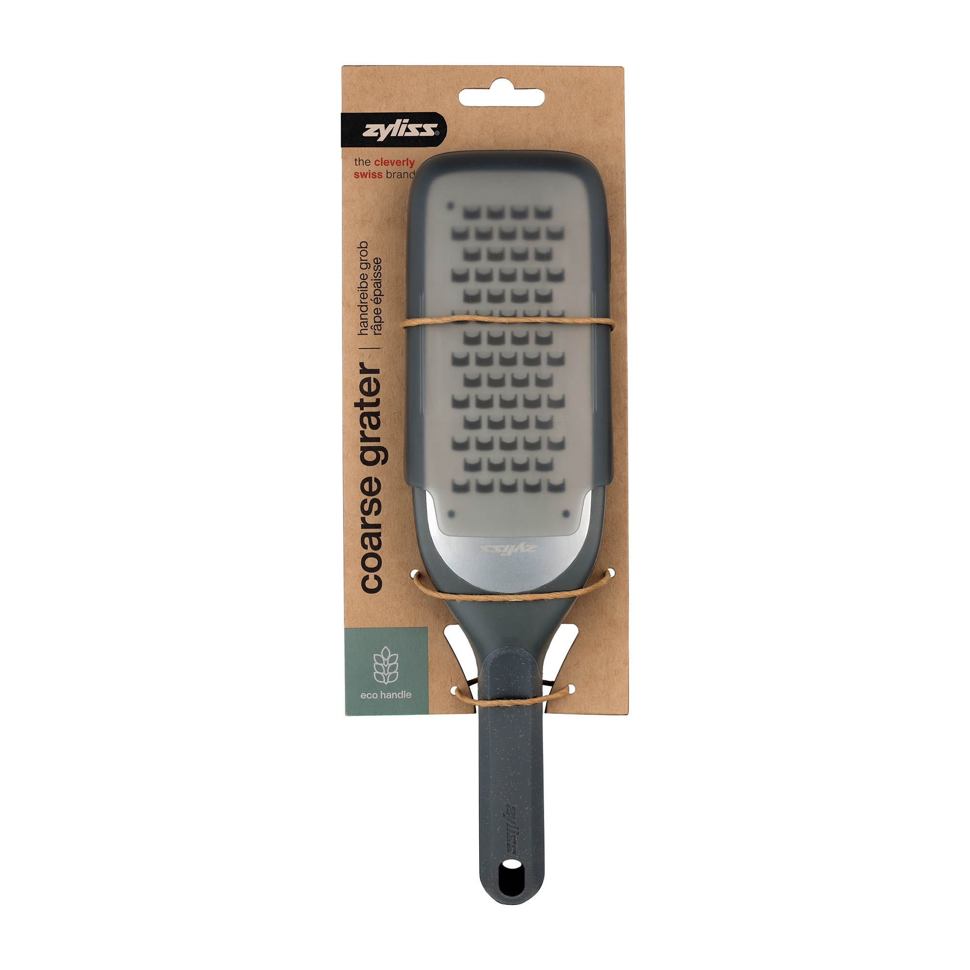 ZYLISS coarse grater, hand grater with plastic handle reinforced with wheat straw fibres