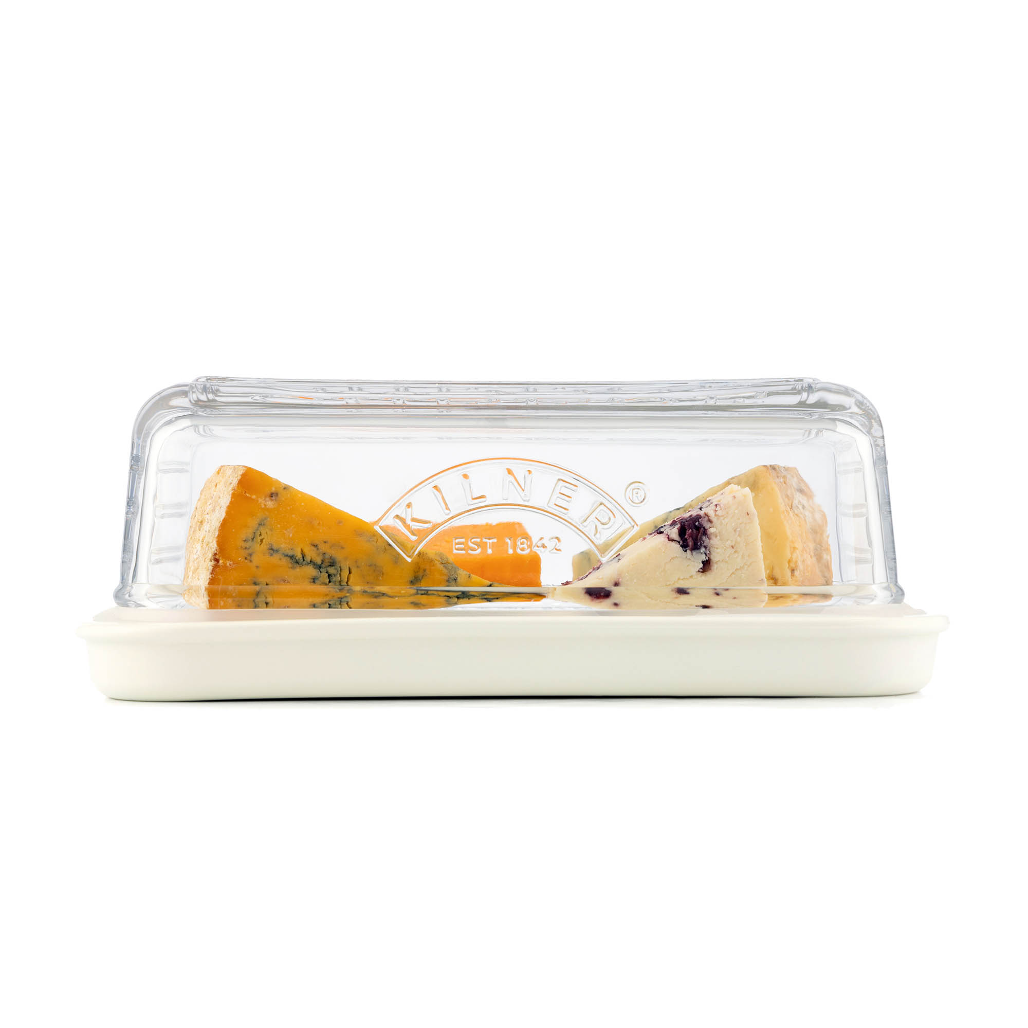 KILNER Käse-Aufbewahrung Käseglocke aus Glas und Keramik 20 x 12,5 x 7,3 cm