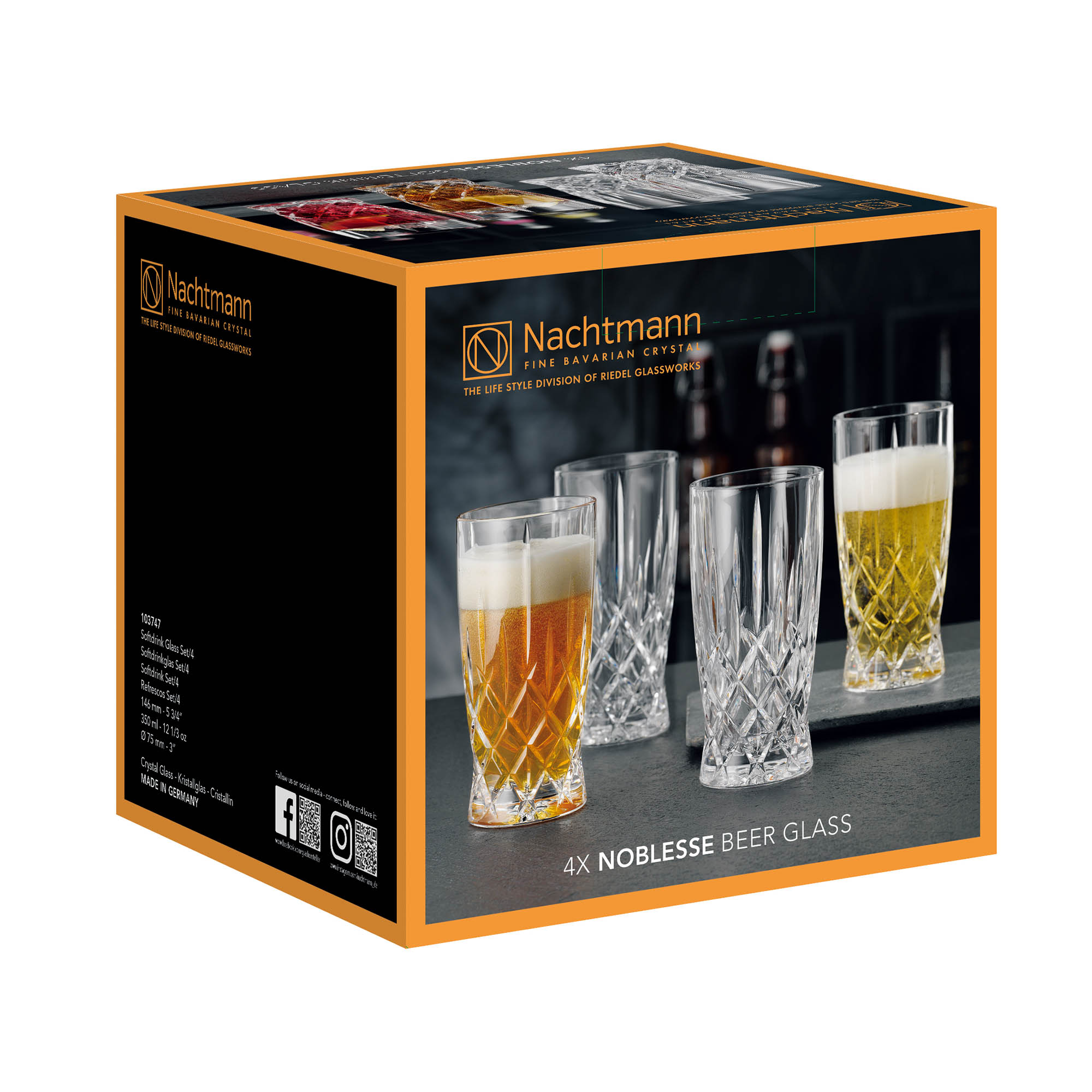 NACHTMANN Noblesse soft drink set 4 glasses Contents 350 ml soft drink glass Beer glass