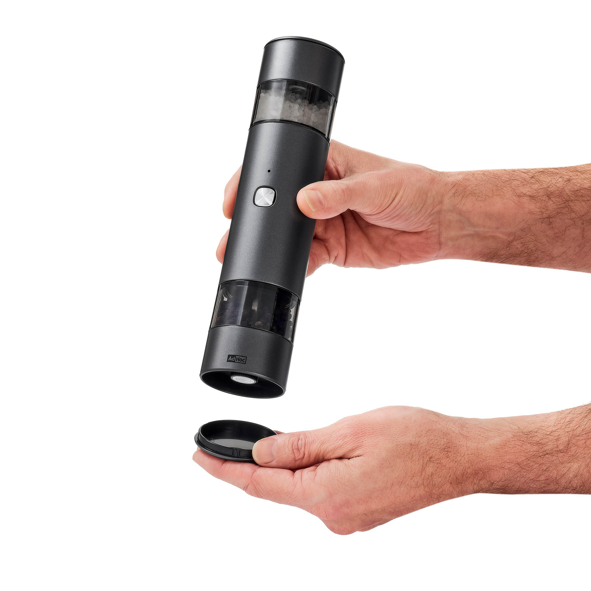 AdHoc Elektrische Pfeffer- / Salz-Doppelmühle i.MILL DUO 23,5 cm Edelstahl mattiert