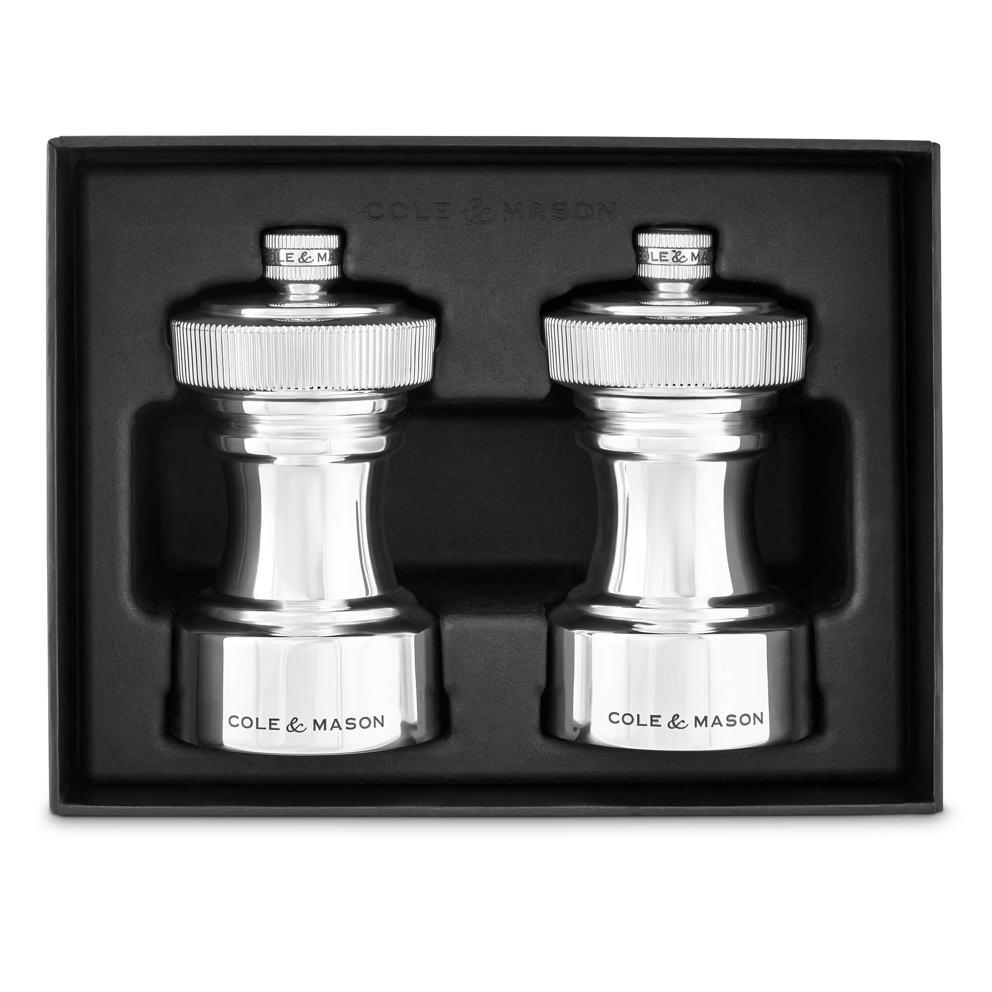 COLE & MASON gift set salt mill and pepper mill HOXTON 10.4 cm silver-plated