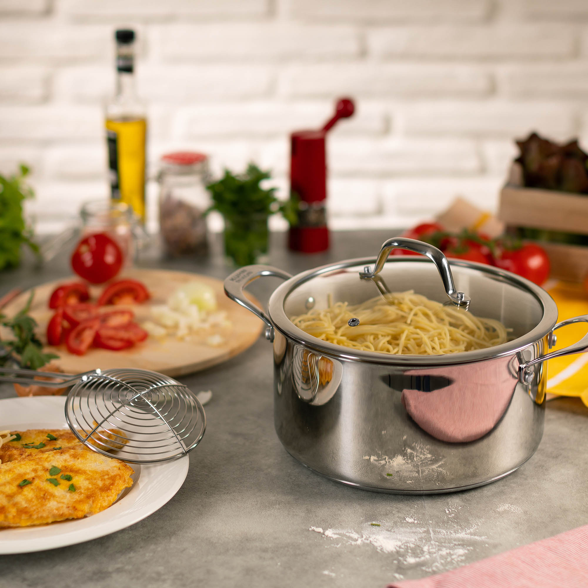 KUHN RIKON Topf-Set ALLROUND 3-teilig Kochtopf, Stielkasserolle, Bratpfanne