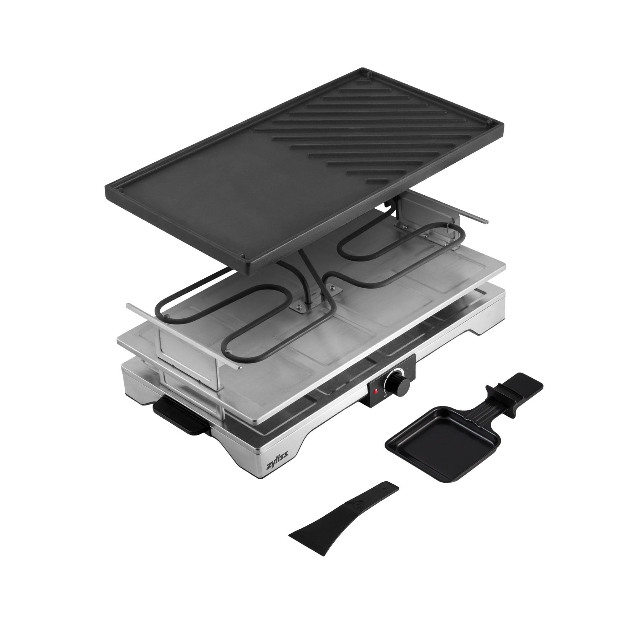 ZYLISS Raclette-Grill VERSO für 8 Personen mit Grillplatte aus Gusseisen