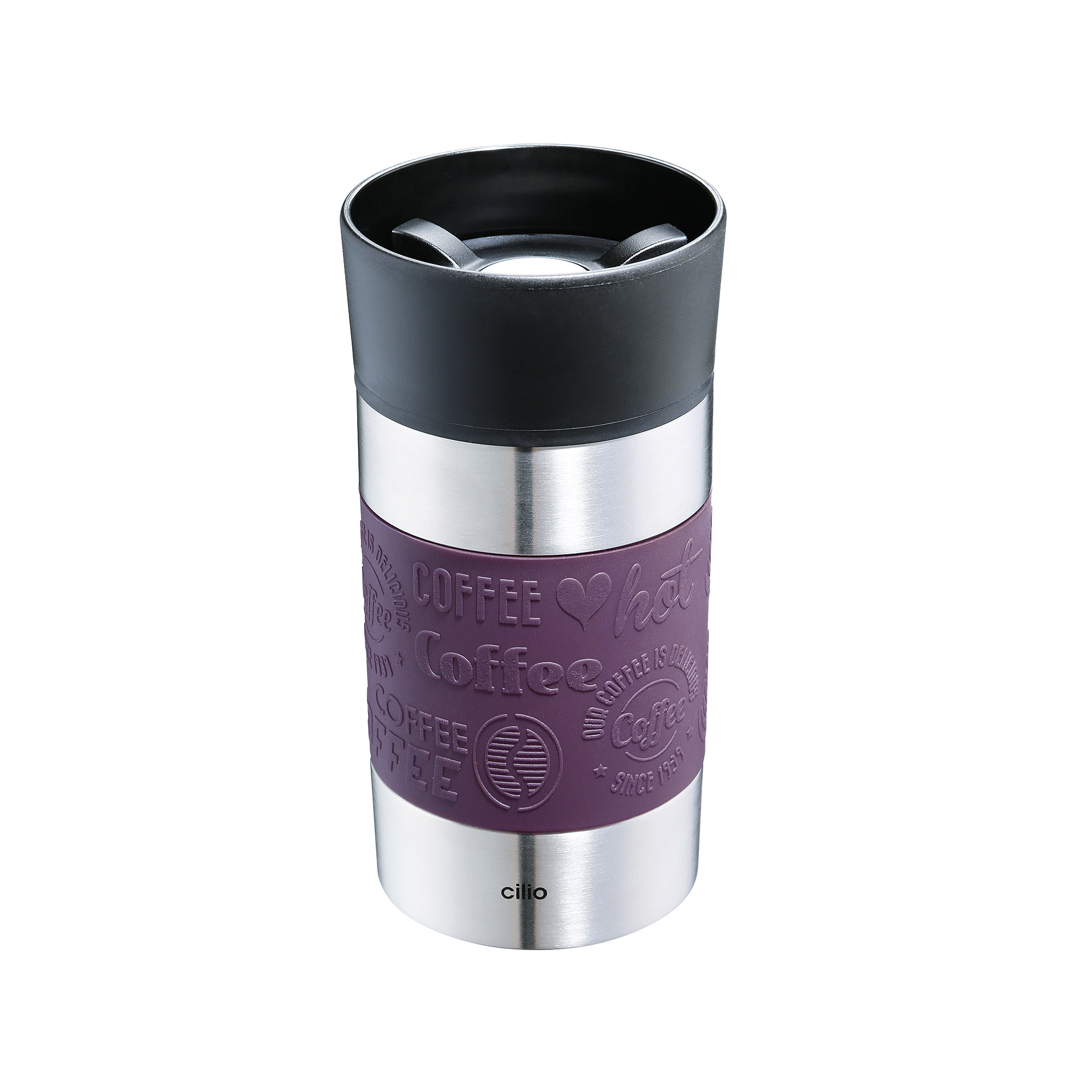CILIO Isoliertrinkbecher VIAGGIO Edelstahl lila 0,3 Liter Coffee to go Becher