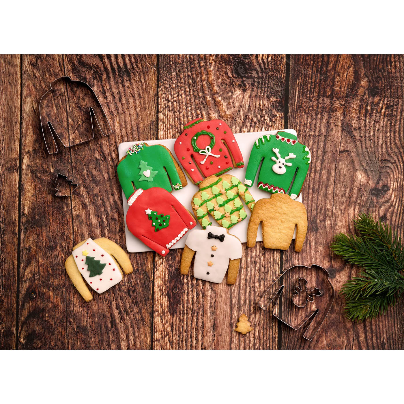 DR.OETKER 3-piece cookie cutter set "Ugly Christmas Sweater