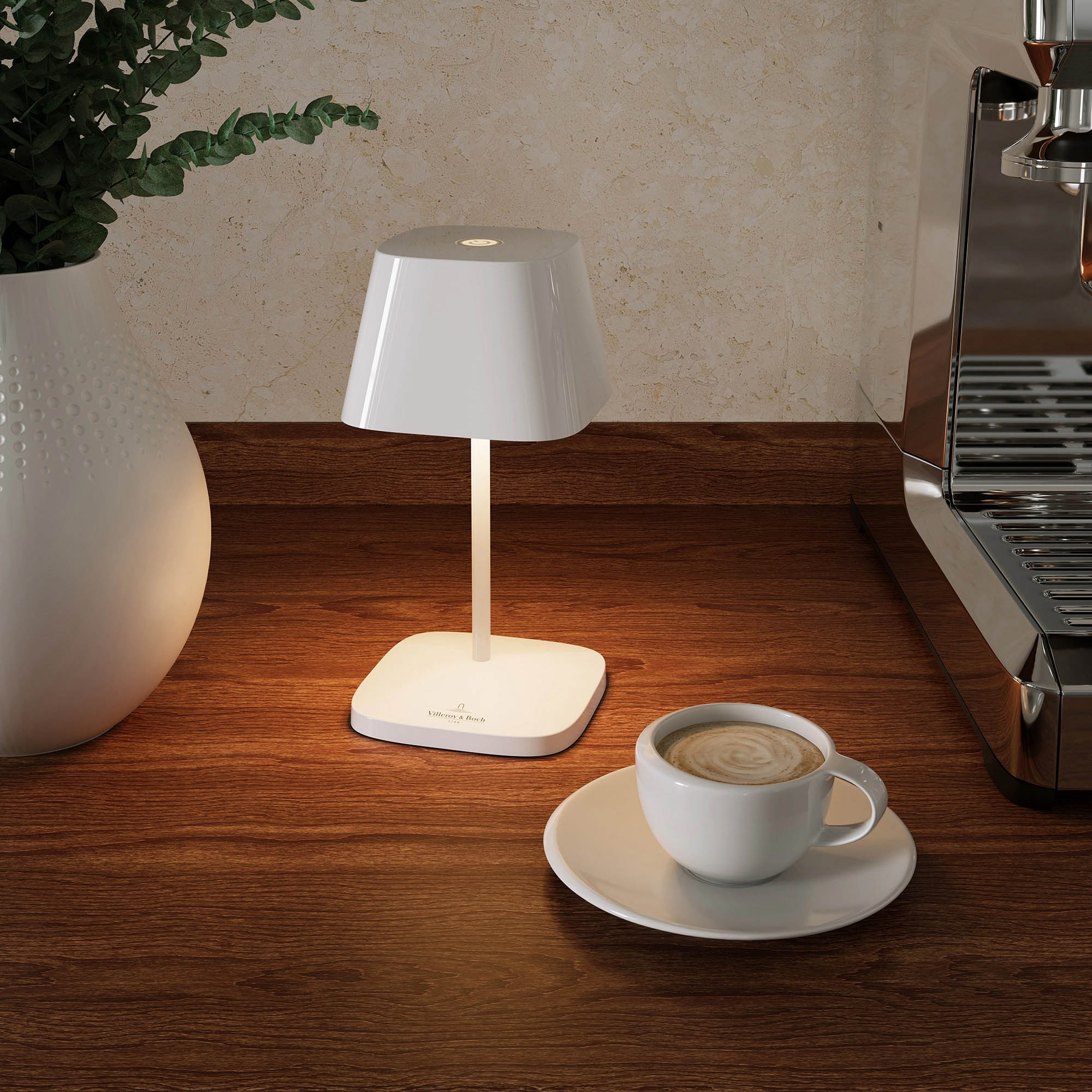 VILLEROY & BOCH LED-Tischlampe NEAPEL RC weiß ceramic in-/outdoor fernbedienbar