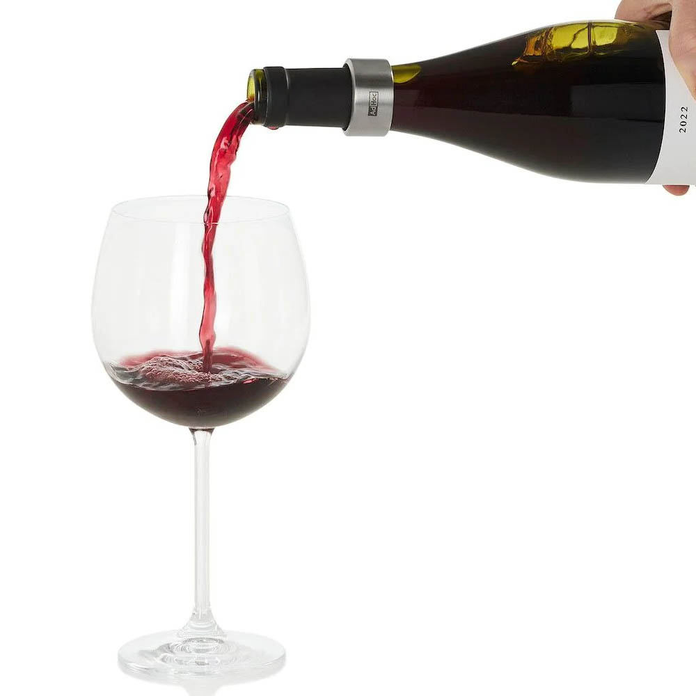 AdHoc Wein-Genießer-Set CHAMP - Korkenzieher, Flaschenverschluss, Tropfenfänger