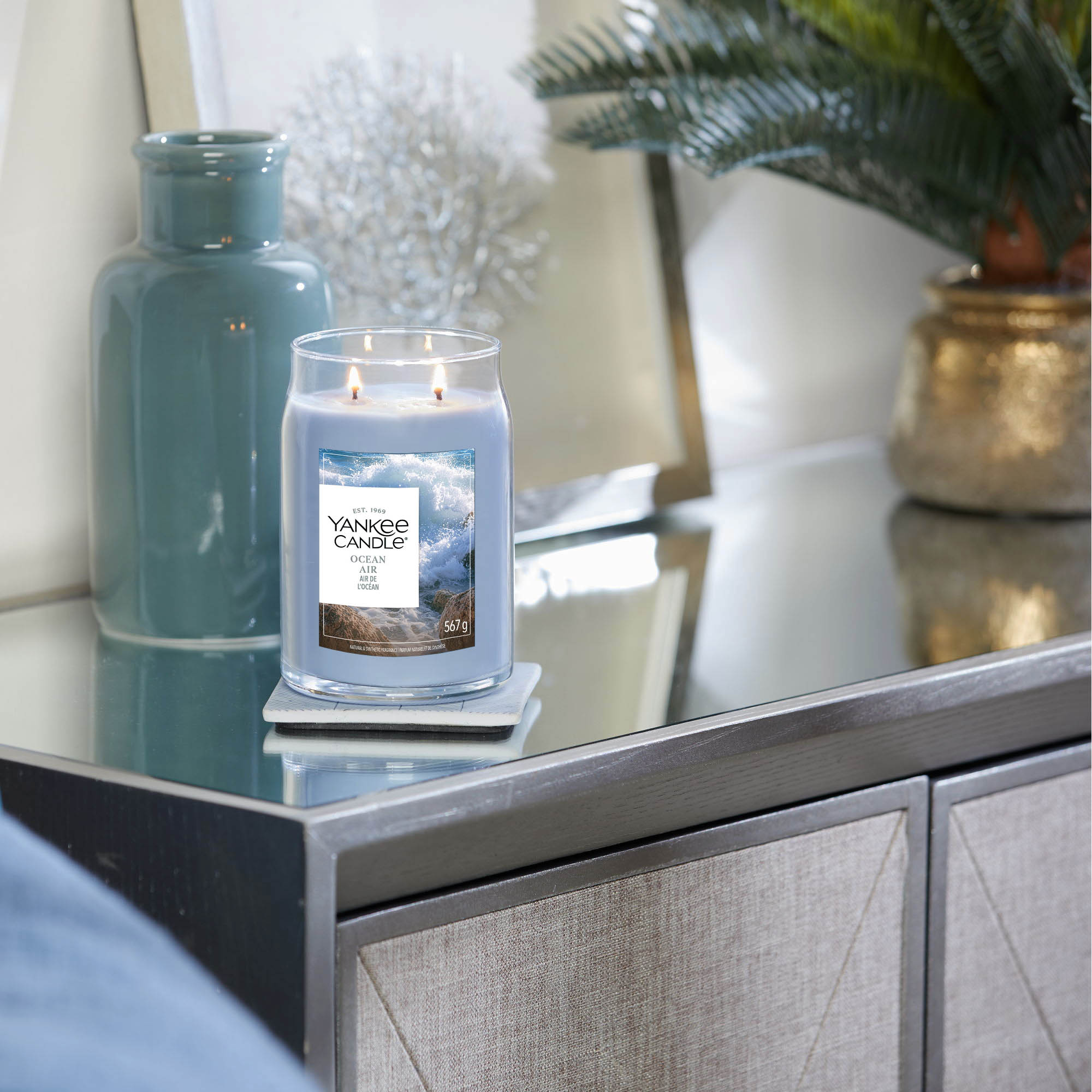 YANKEE CANDLE Große Signature Kerze OCEAN AIR 567 g Duftkerze