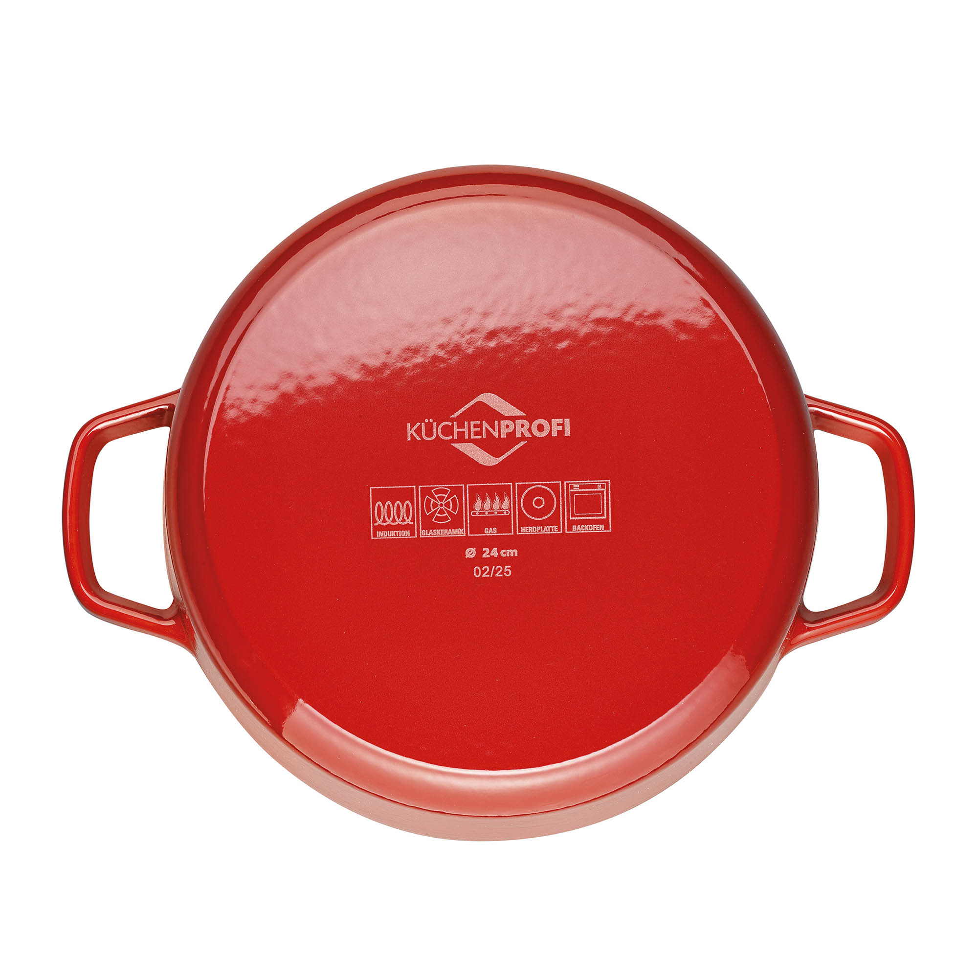 KÜCHENPROFI roasting pan BRETAGNE 24 cm 4.2 litres cast iron red