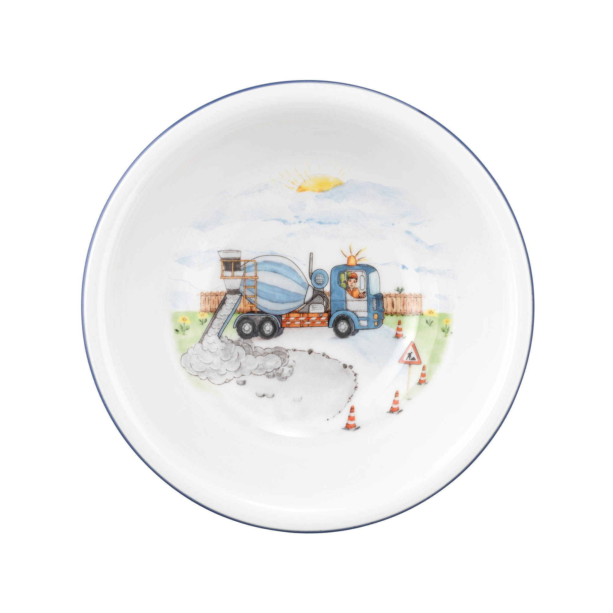 Seltmann Weiden Kinderporzellan Set 65285 BAUSTELLE 3 teilig