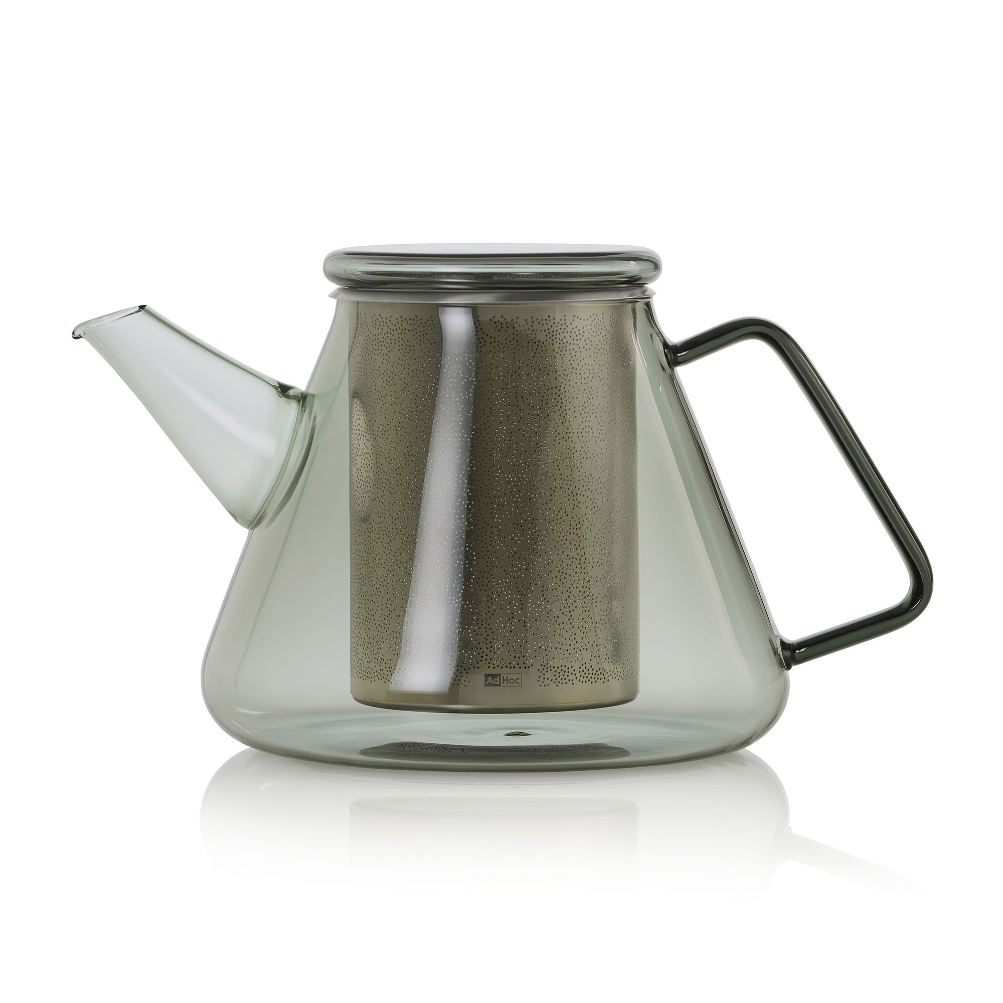 AdHoc Teekanne ORIENT+ GREY aus Borosilikatglas grau getönt 1,5 Liter