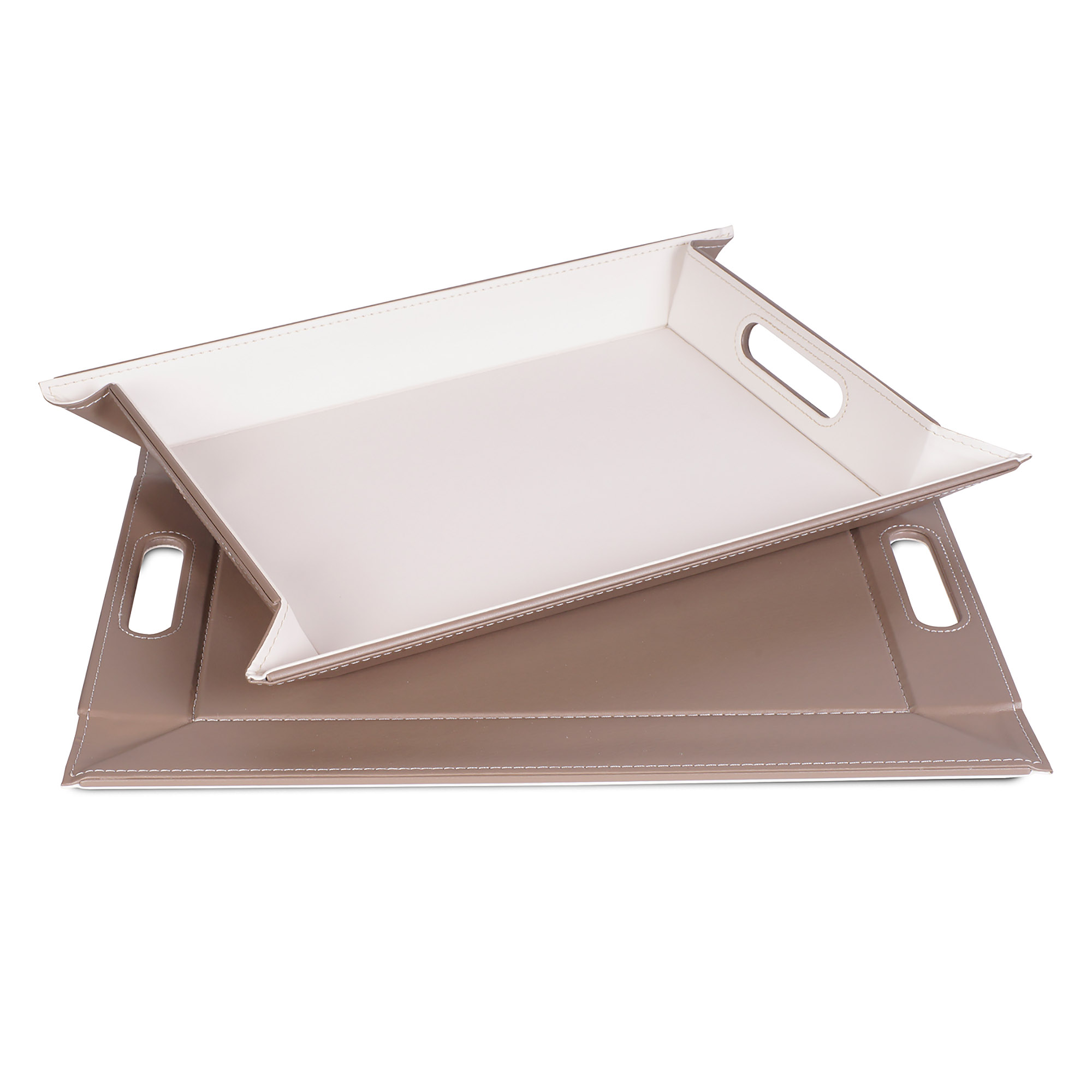 FREEFORM Wendetablett Tischset zweifarbig 55 x 41 cm Weiß / Taupe