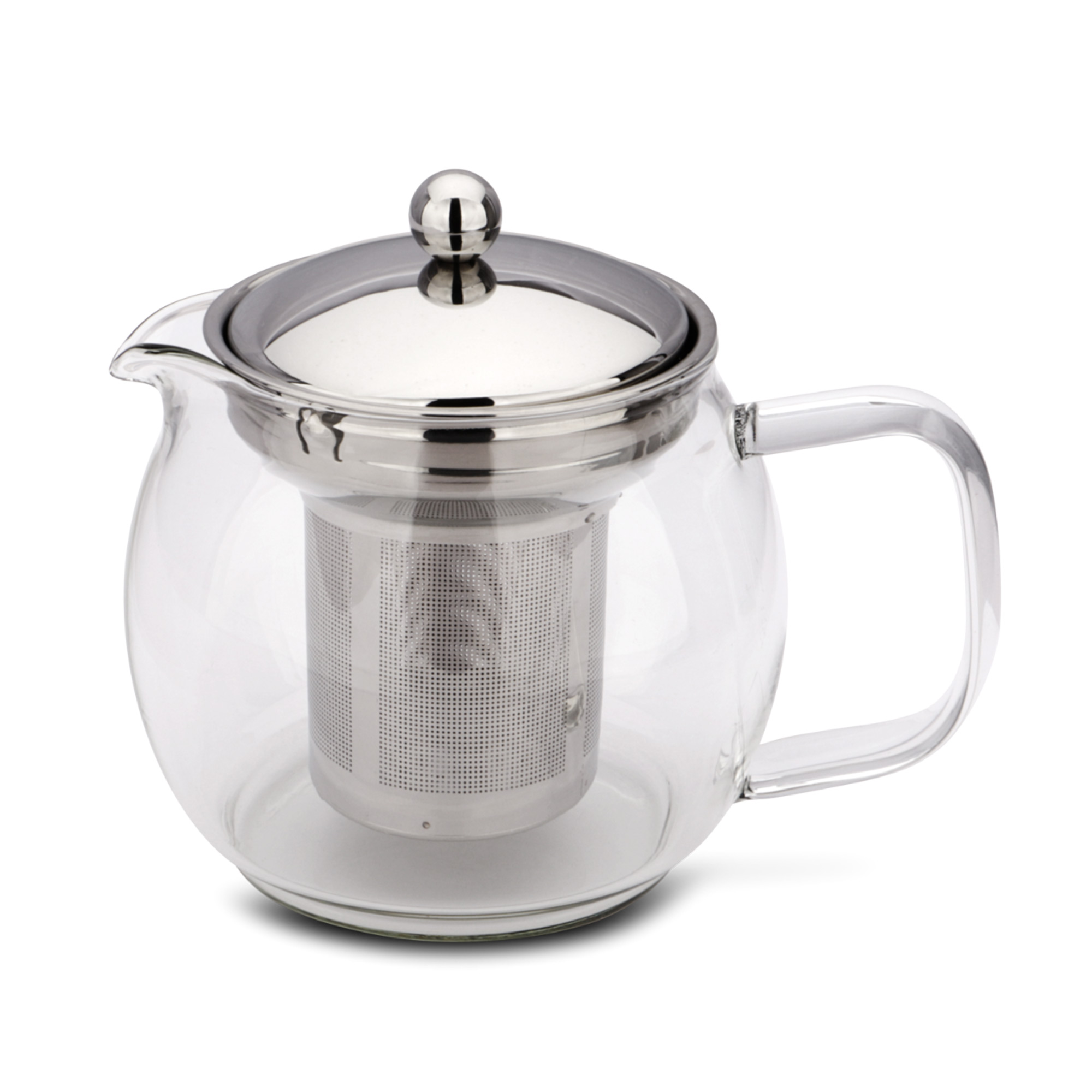 WEIS Teekanne 0,6 Liter aus Borosilikatglas mit Edelstahl-Filter