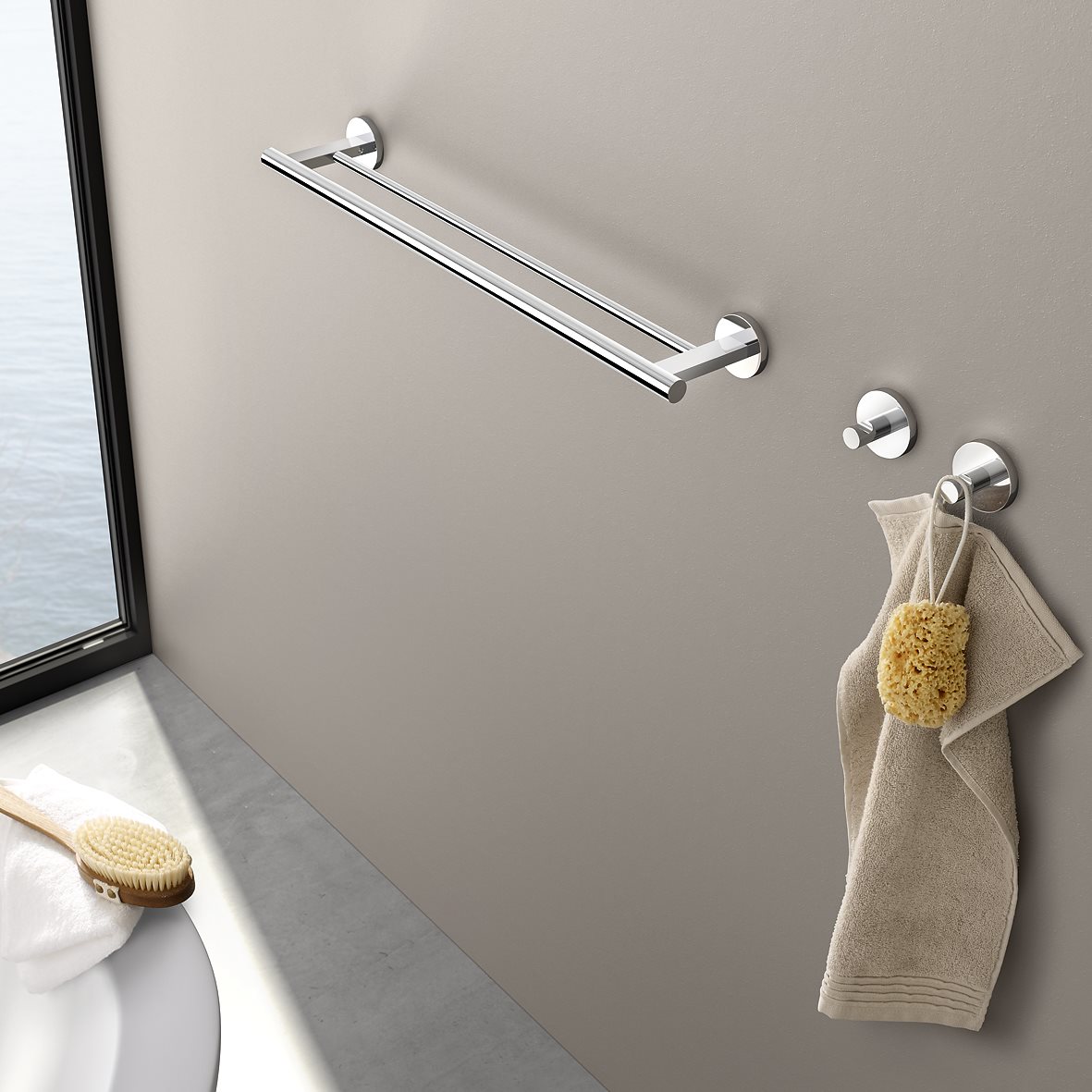 ZACK SCALA towel hook in polished stainless steel
